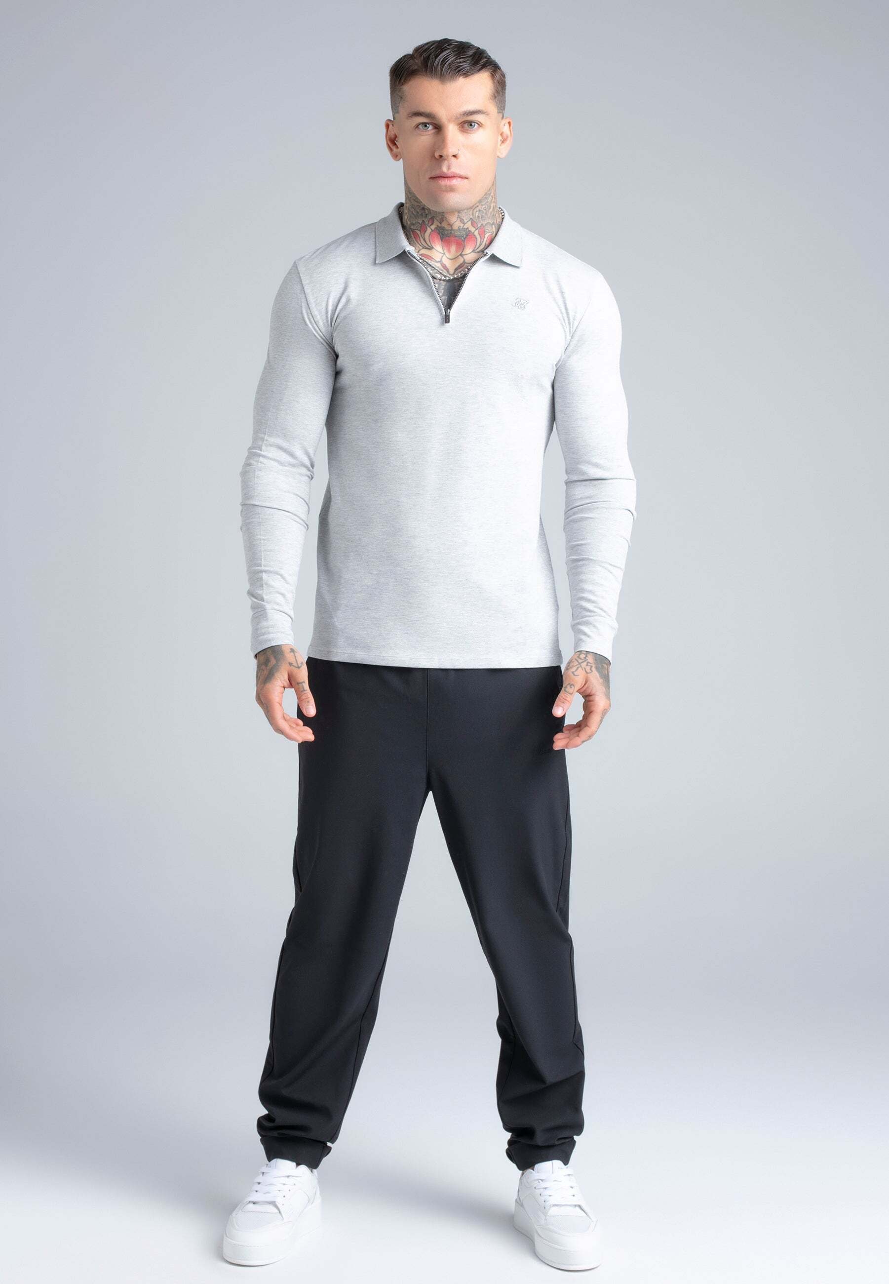 Siksilk Polo à manches longues »Siksilk Langarmpolo Longlseeved Zip«