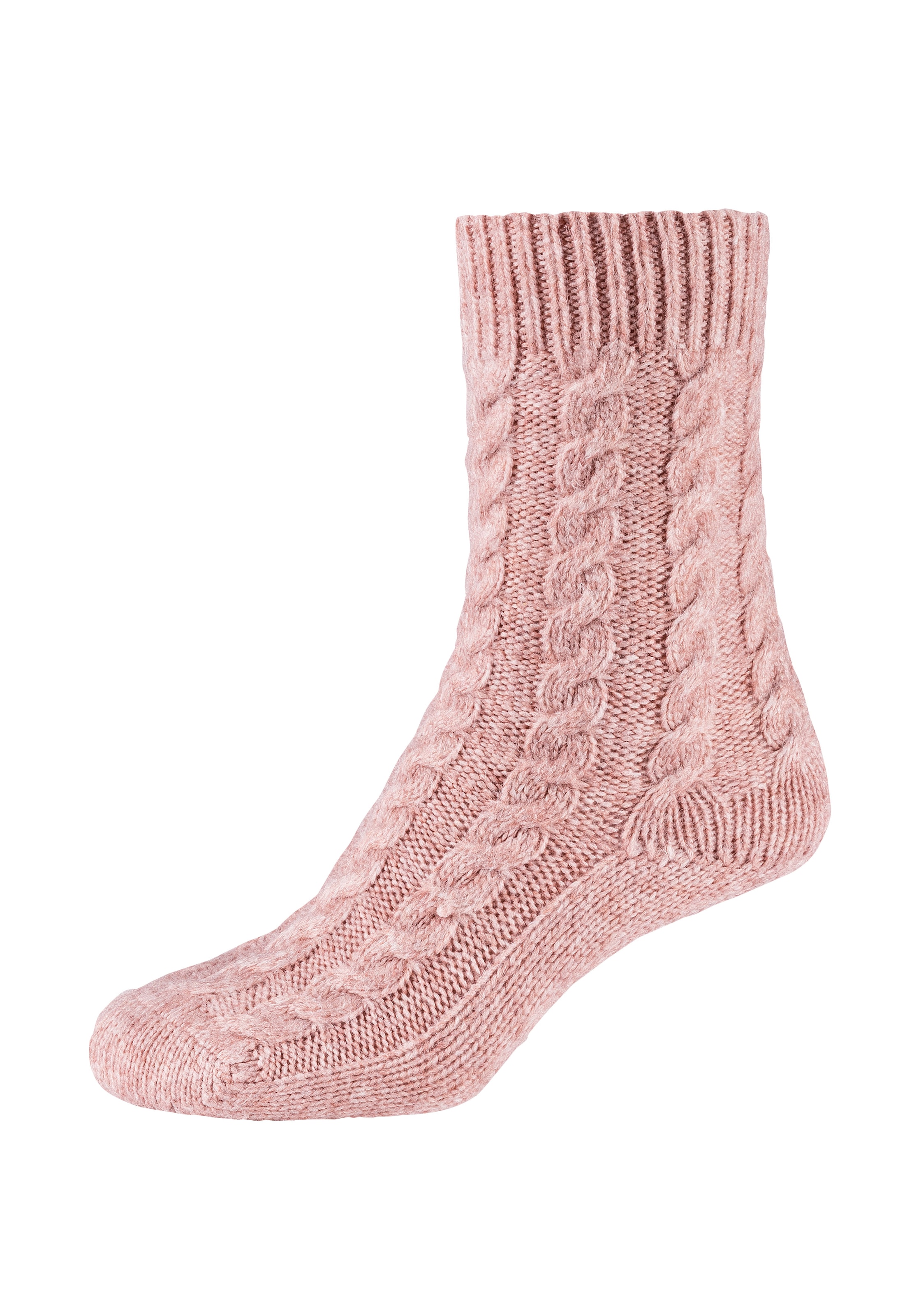 Camano Socken »warm & cozy« 2 Paar, 2 Paar tlg. mit Zopfmuster