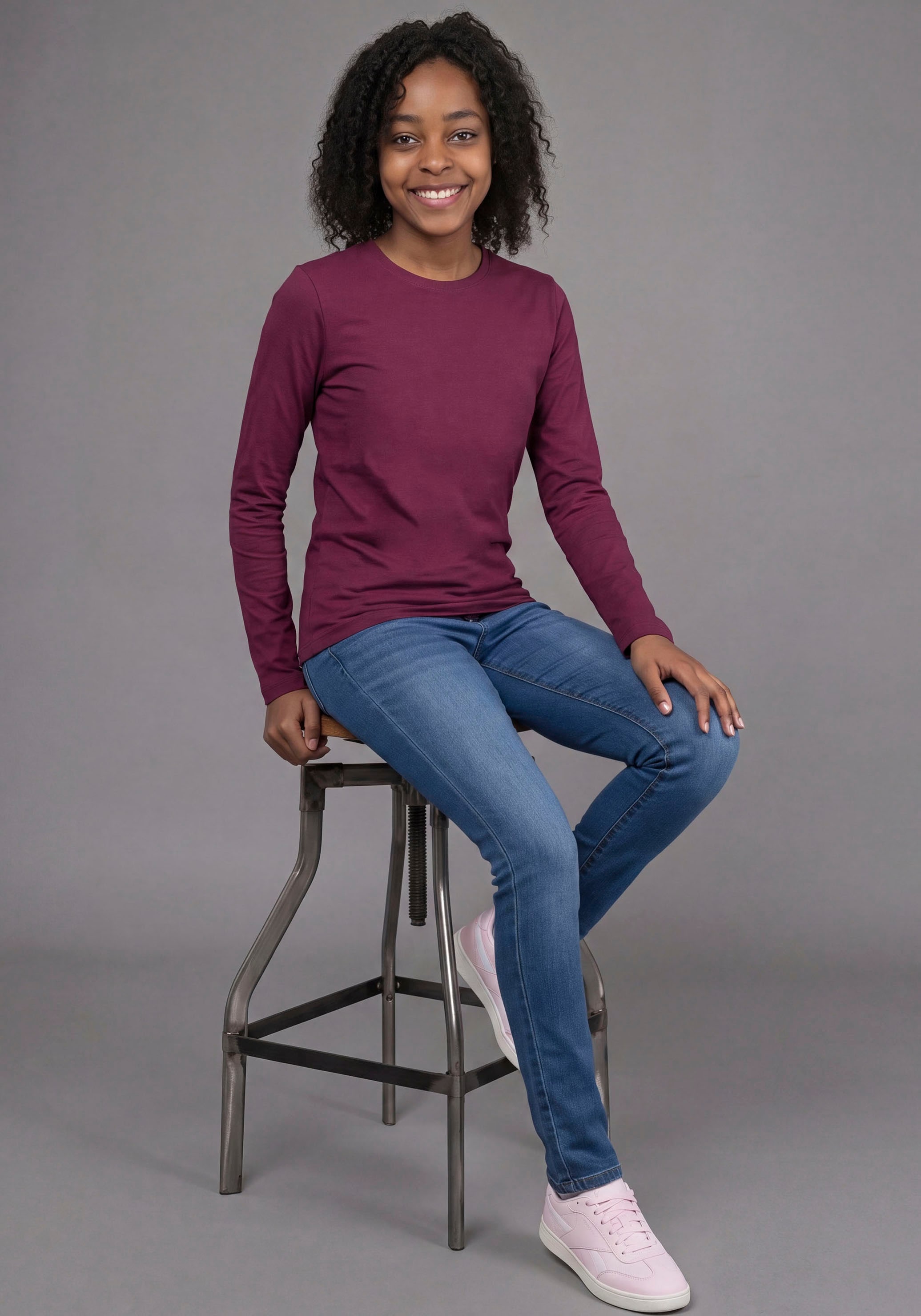 H.I.S T-shirt à manches longues »3er Pack H.I.S Shirts in modischen Farben, Must-Have Basic« Paquet, 3,  3 T-shirts basiques à manches longues en lot, longueur aux hanches, coupe basique