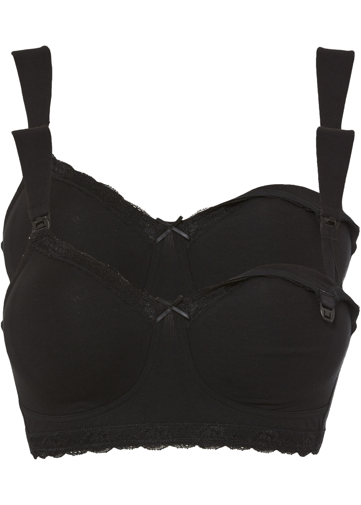 bonprix Soutien-gorge d'allaitement Paquet, 2 mit dekorativer Spitze und breiten Trägern