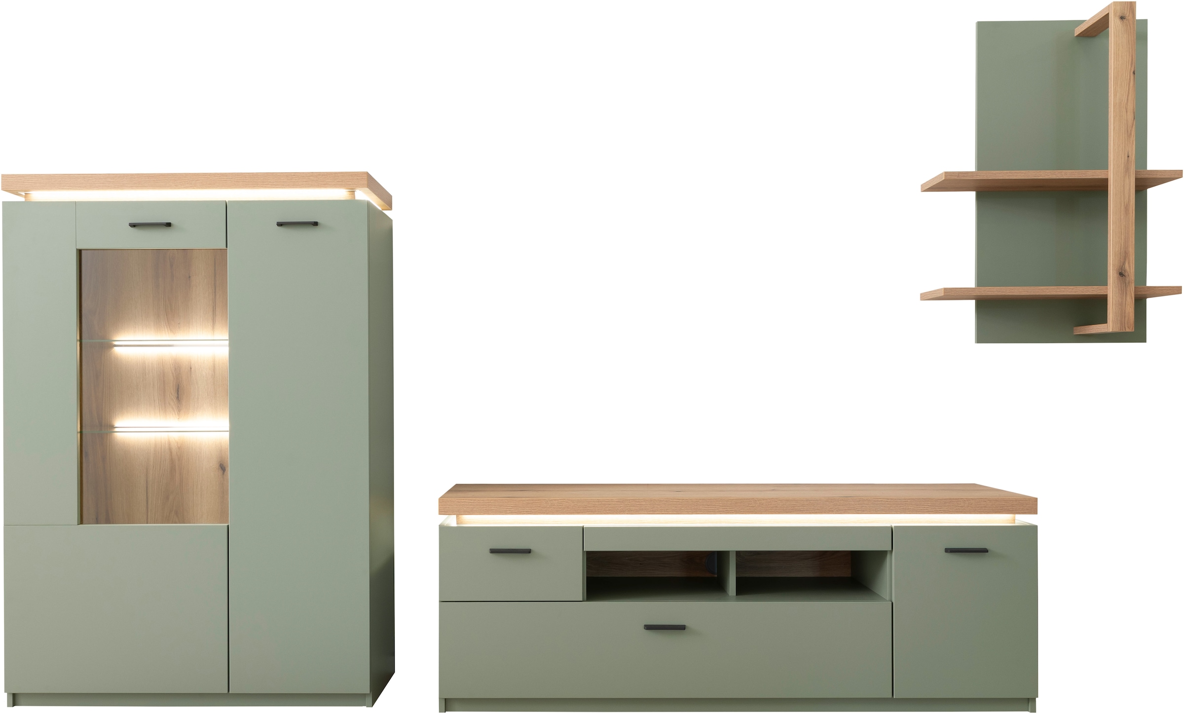 MCA furniture Wohnwand »MONIZ Wohnkomination 2« Komplett-Set, 3 Stk. tlg.