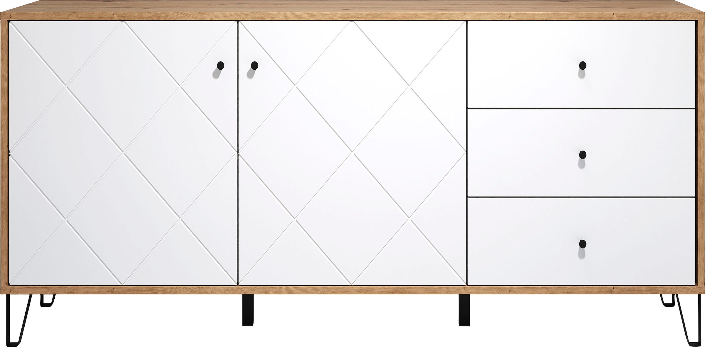 Home affaire Buffet »Tarragona« Sideboard, 2 Türen, 3 Schubkasten & Soft-Close - (B/T/H) 183/40/76 cm