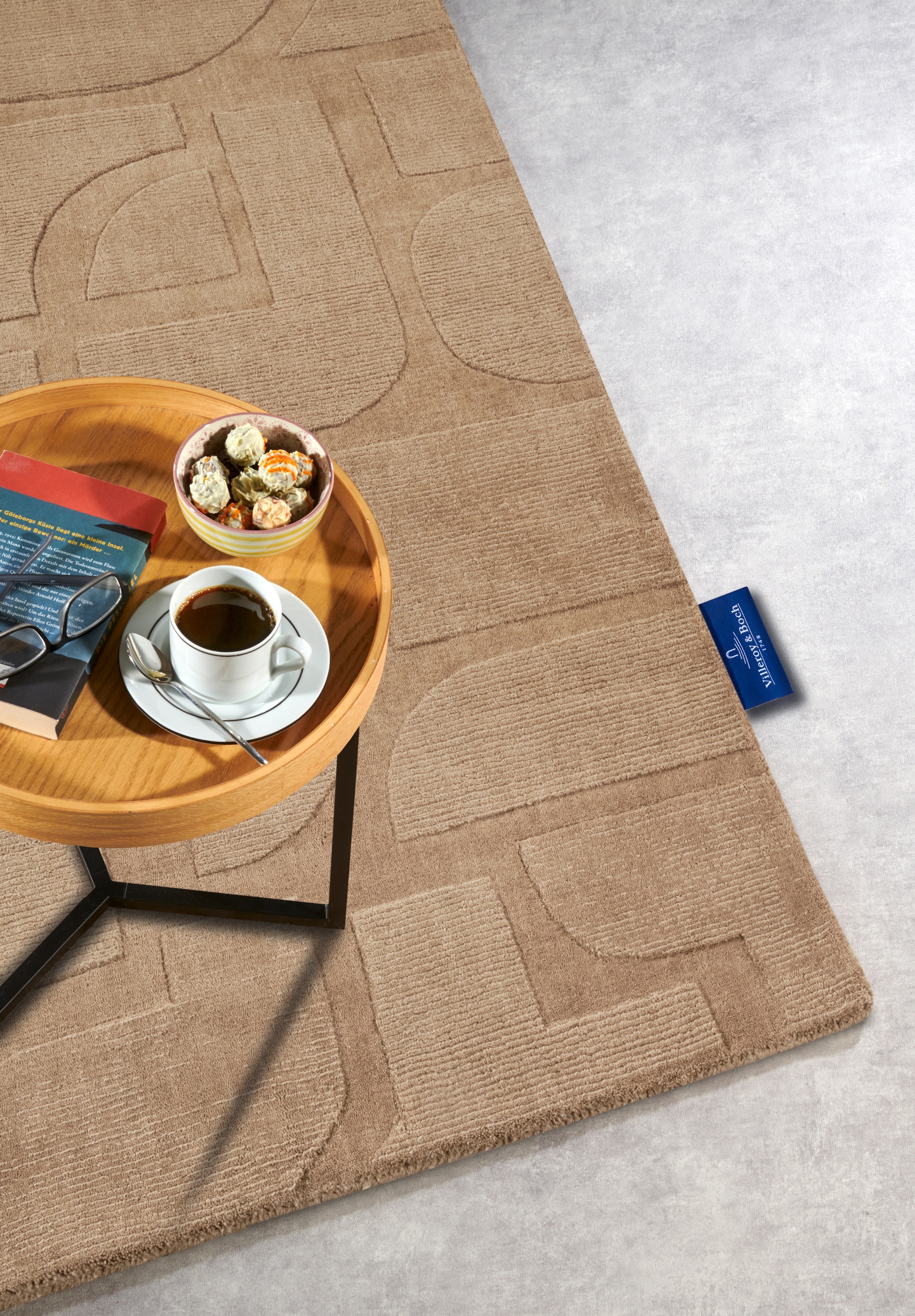 Villeroy & Boch Wollteppich »Alexis« rechteckig 10 mm Höhe Handgewebt, Wolle, Natur, Wohnzimmer, Geometrie, Boho, Design