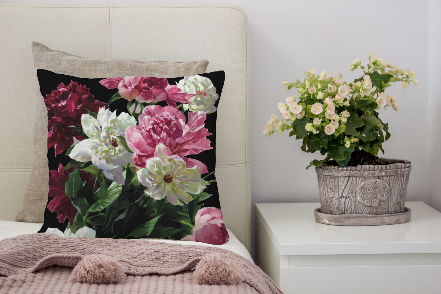 queence Coussin décoratif »Blütenzweige« housse de coussin sans rembourrage, 1 pièce
