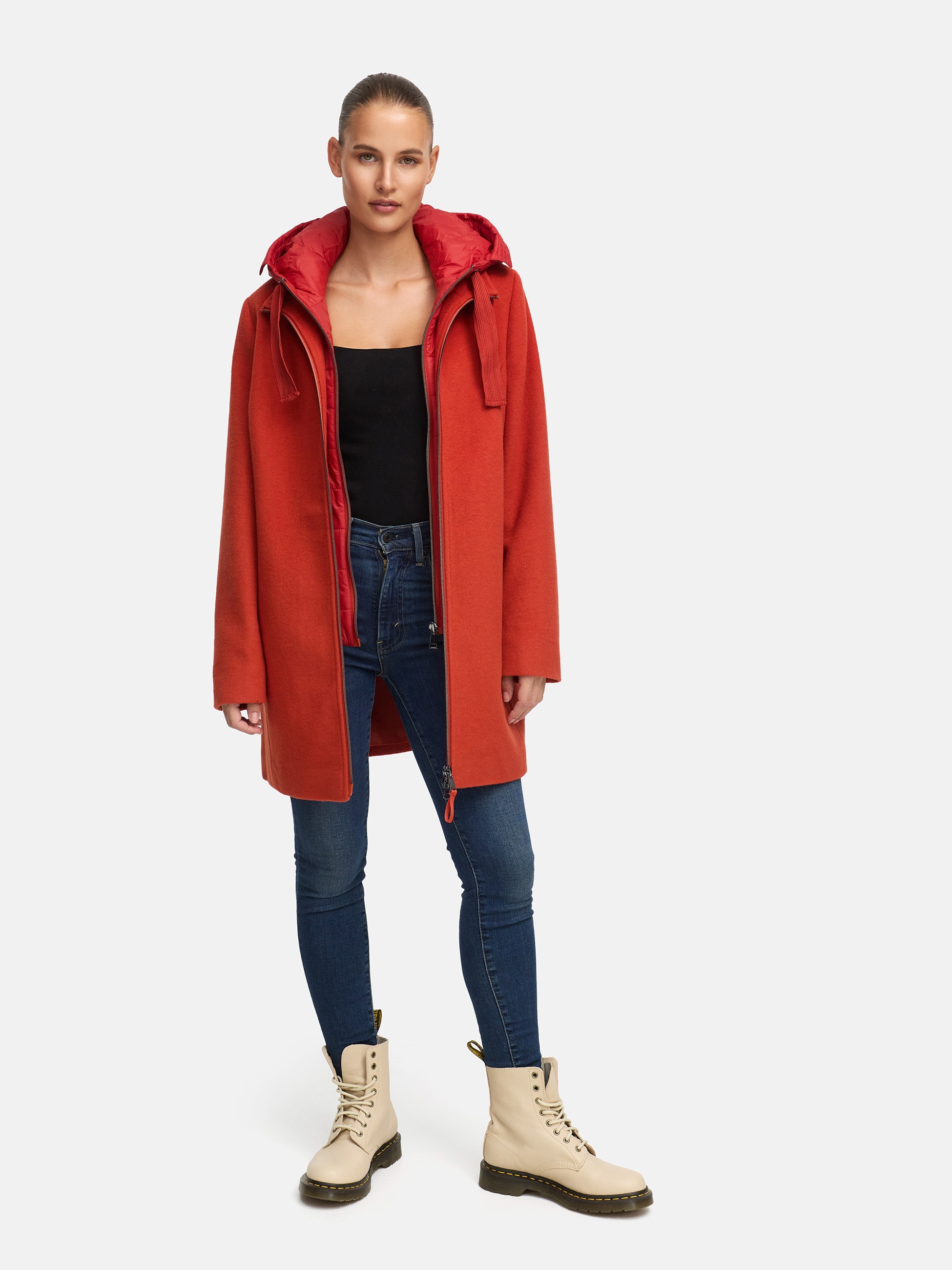 MANISA Veste en laine mit Kapuze mit herausnehmbarer Kapuze