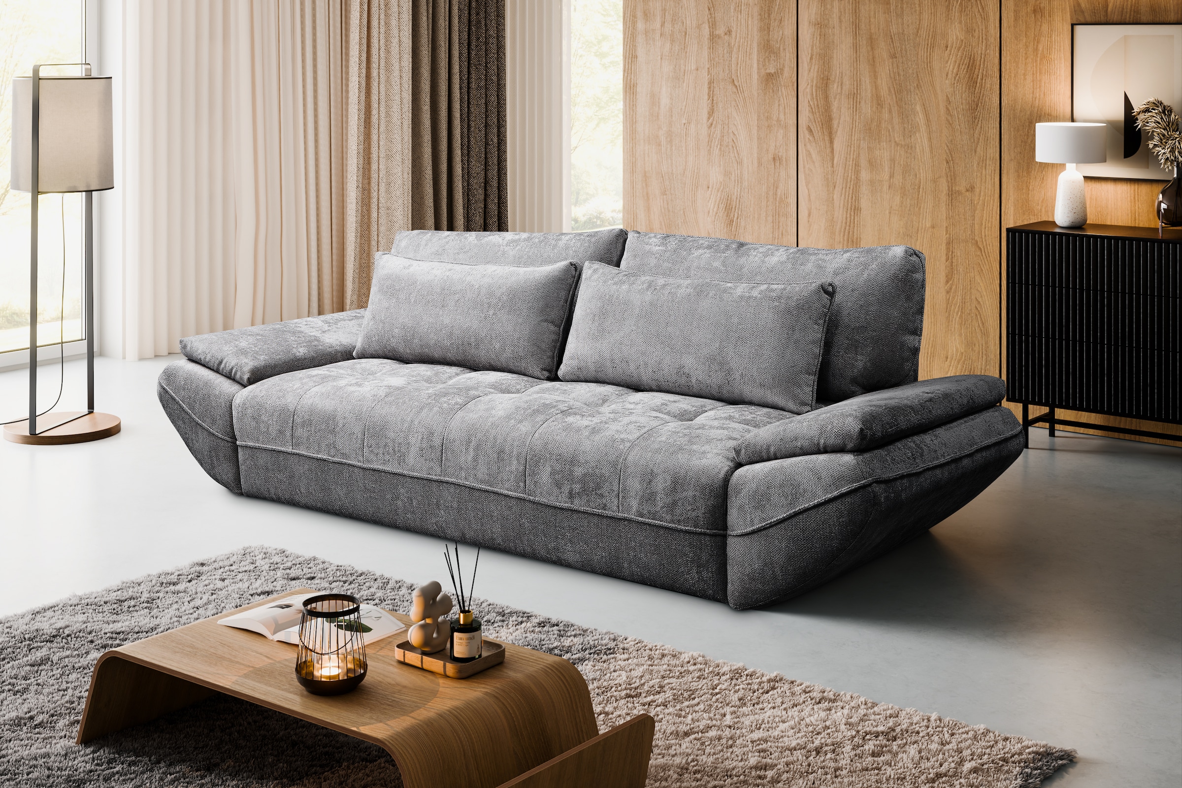 exxpo - sofa fashion Canapé Big »Elma Mega Schlafsofa, Breite 280, bequem und komfortabel« incl. fonction lit et coffre, grand confort d'assise, matelassage sur l'assise