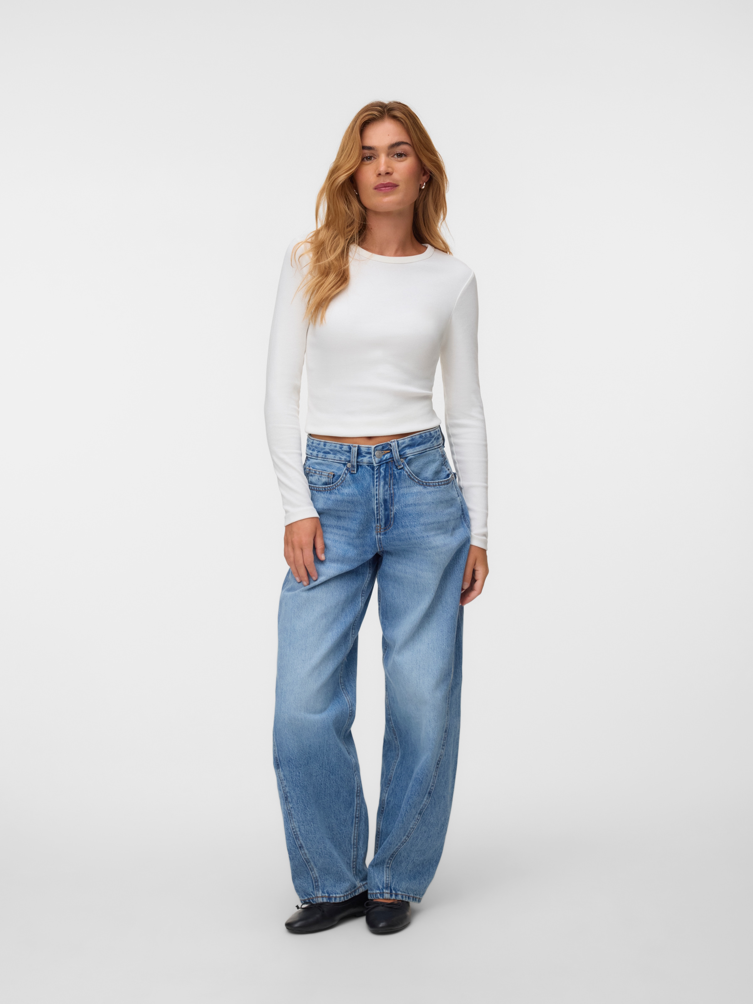 Vero Moda Weite Jeans »VMZOE MR BARREL DNM JEANS LI3154 NOOS« Baumwolle, mid waist, loose fit