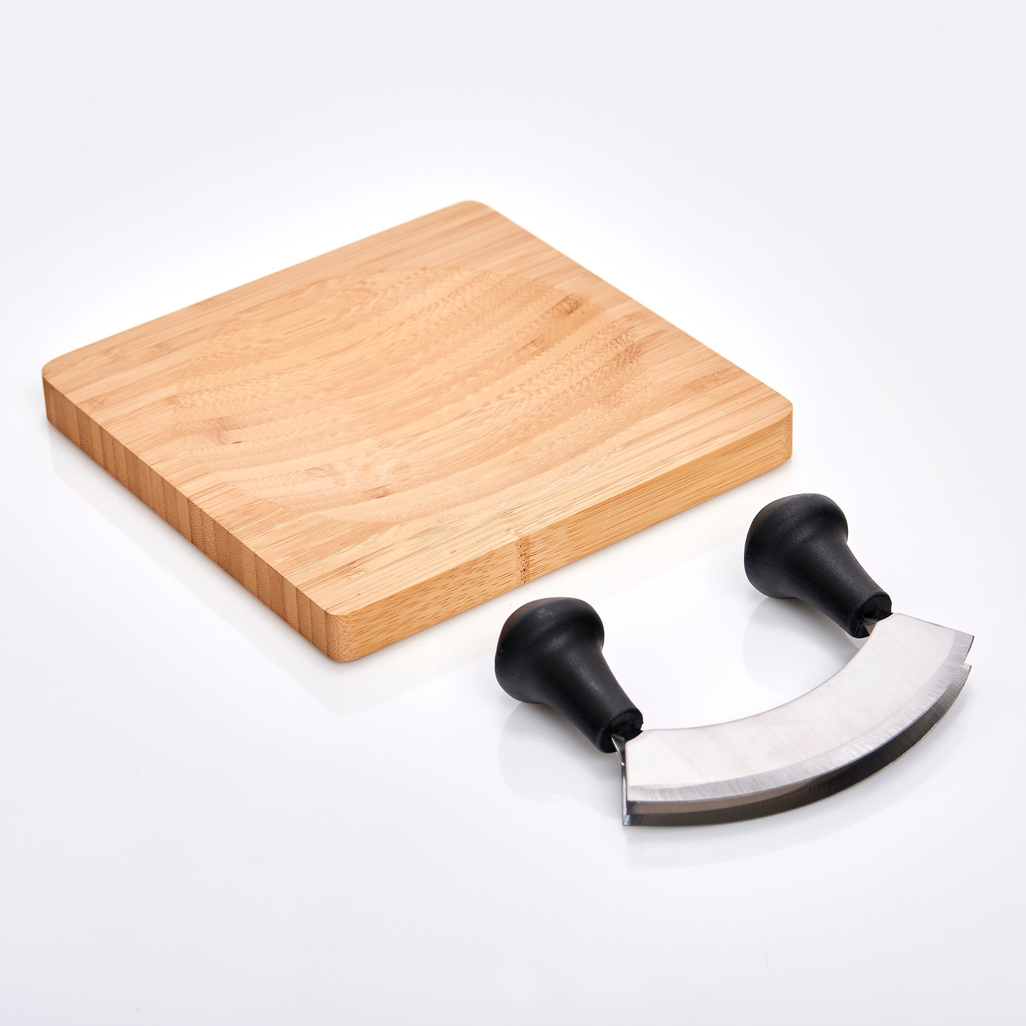 Zeller Present Kräuterschneidebrett »Bamboo« Edelstahl Wiegemesser inklusive