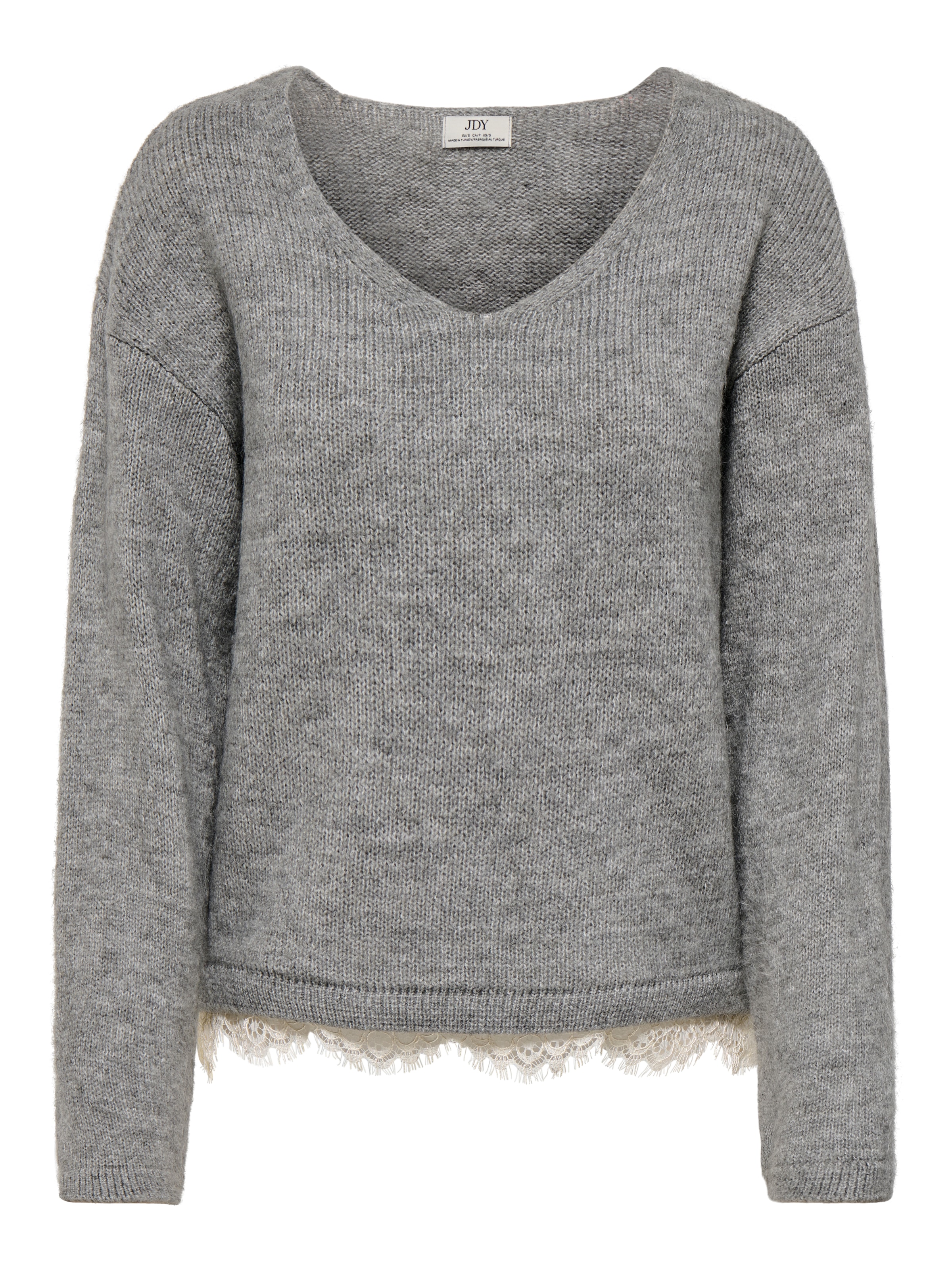 JDY Pull en tricot »JDYSTEPHANIE L/S V-NECK LACE PULL KNT« mélange de matériaux