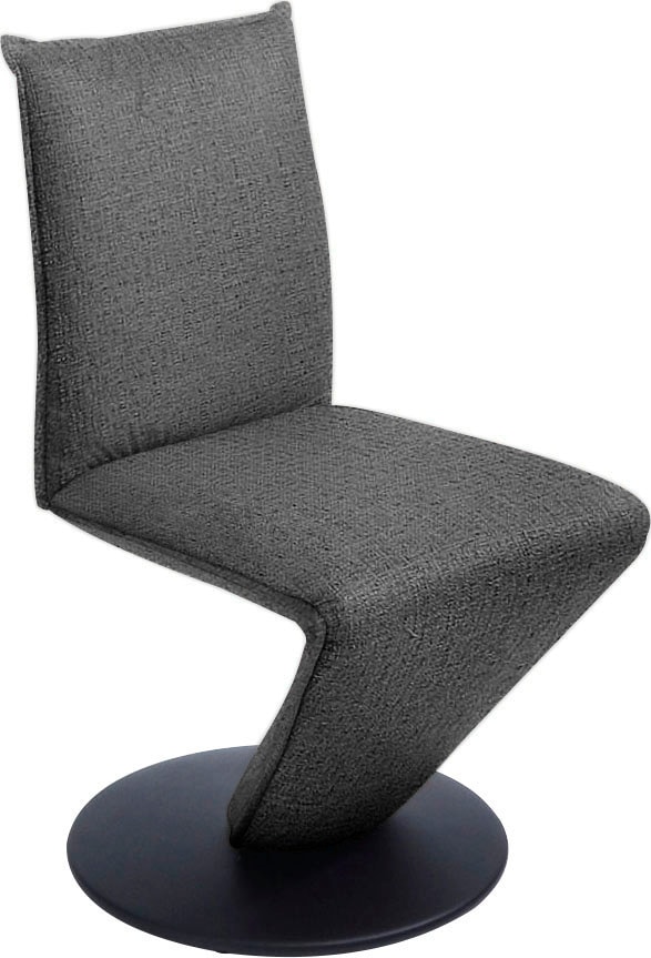 K+W Komfort & Wohnen Chaise de salle à manger »Drive Drehstuhl« () Chaise avec coque d'assise suspendue, plateau tournant en métal noir structuré