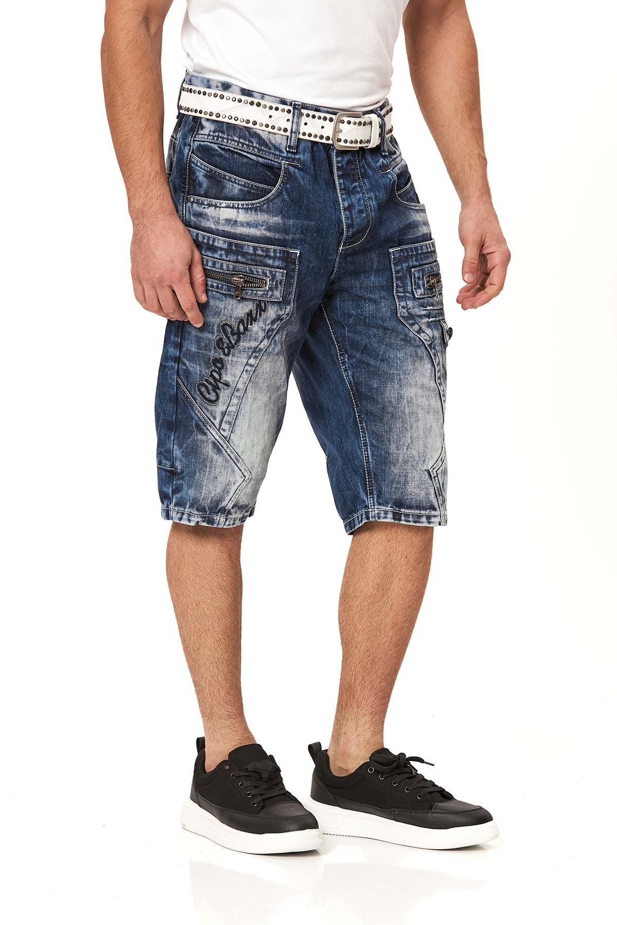 Cipo & Baxx Bermuda en jean Baumwolle, regular fit