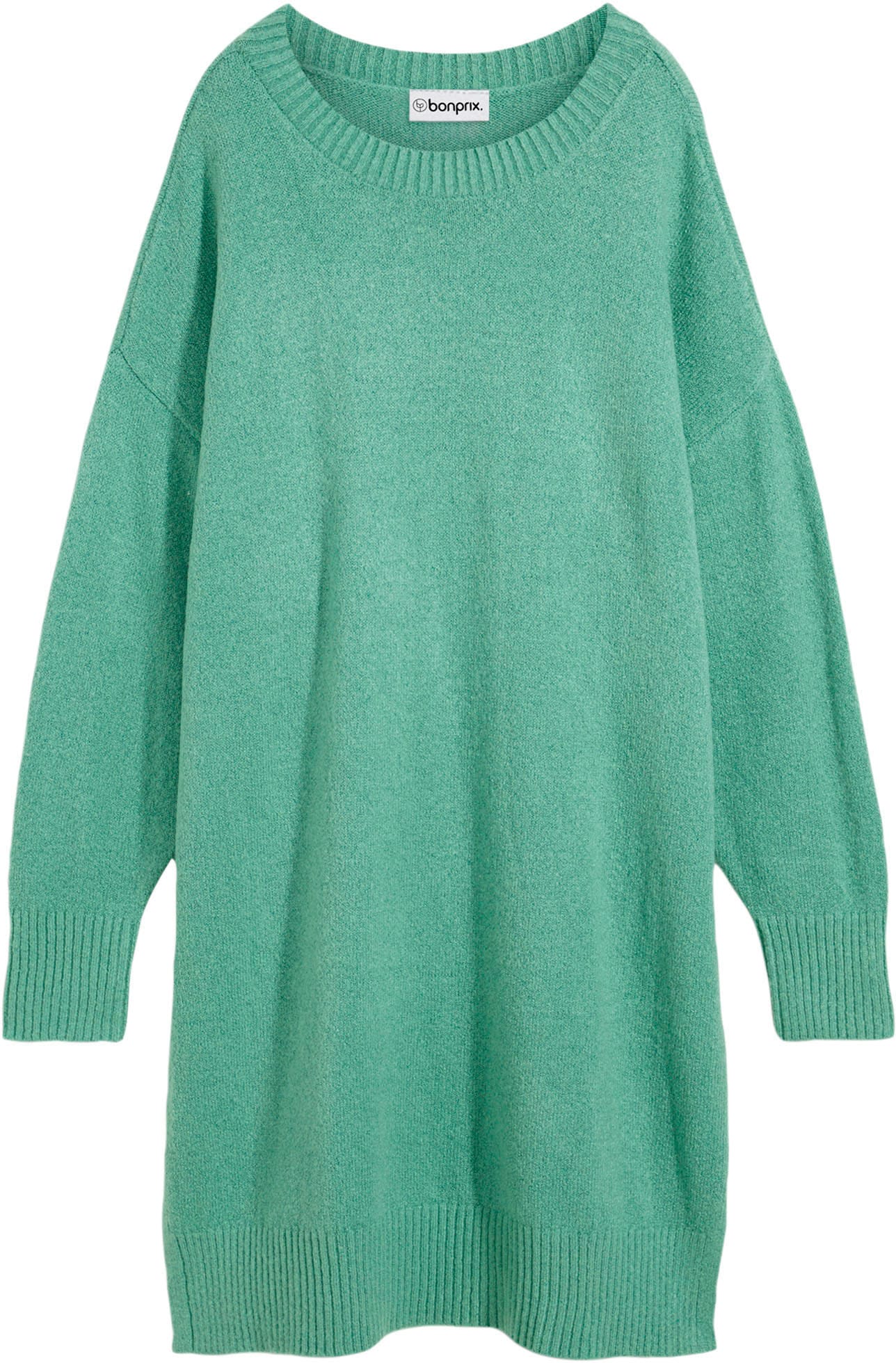 bonprix Robe en sweat »Oversize-Strickkleid« aus Materialmix, Oversize Passform, knielang, mit Seitenschlitzen