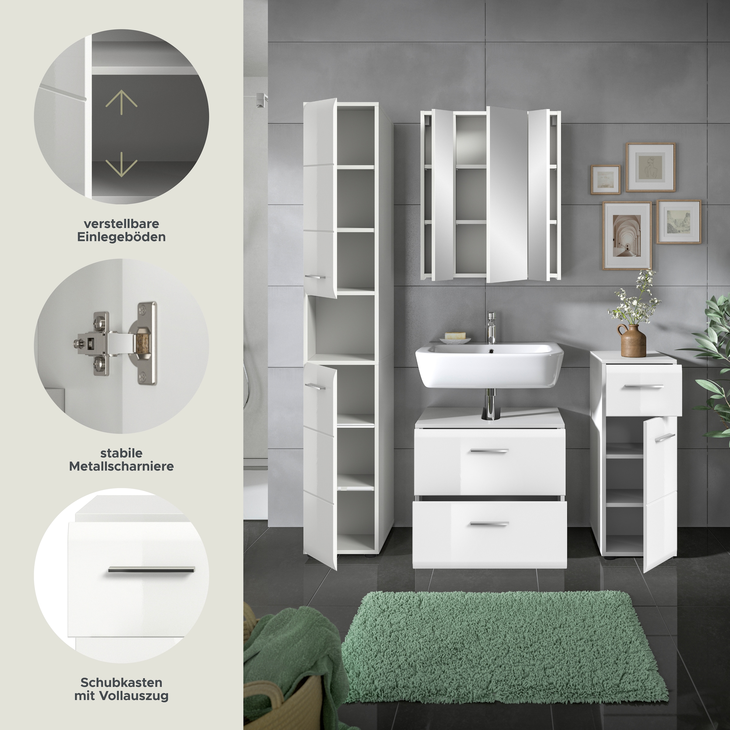 INOSIGN Badezimmer-Set Set, 4 Stk. tlg.