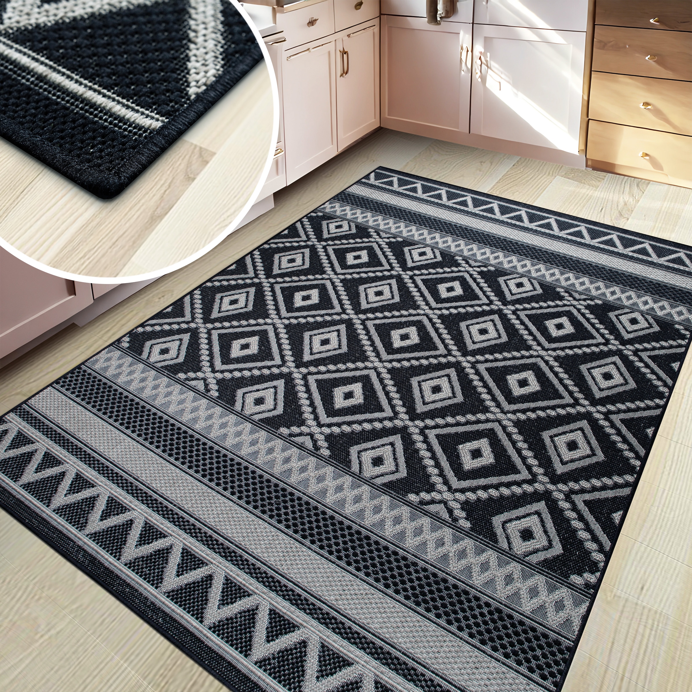 my home Teppich »Toronto auch als Läufer erhältlich« rechteckig 3 mm Höhe In- und Outdoor geeignet, Sisal-Optik, Wetterfest & UV-beständig, Boho