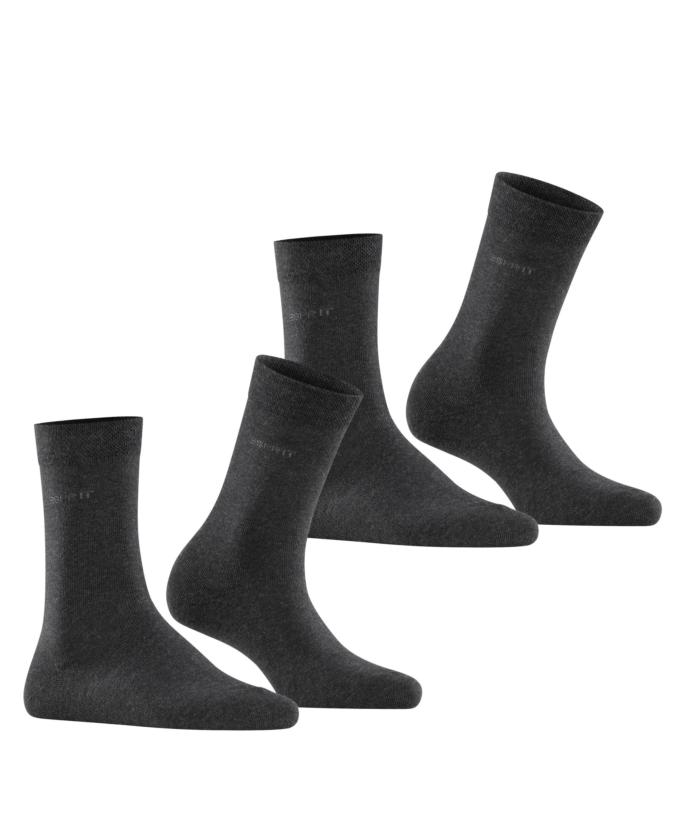 Esprit Socken »Basic Easy« 2er Pack, 2 Stk. tlg. ohne einschneidendes Bündchen, Basic-Socke, Uni-Strümpfe atmungsaktiv