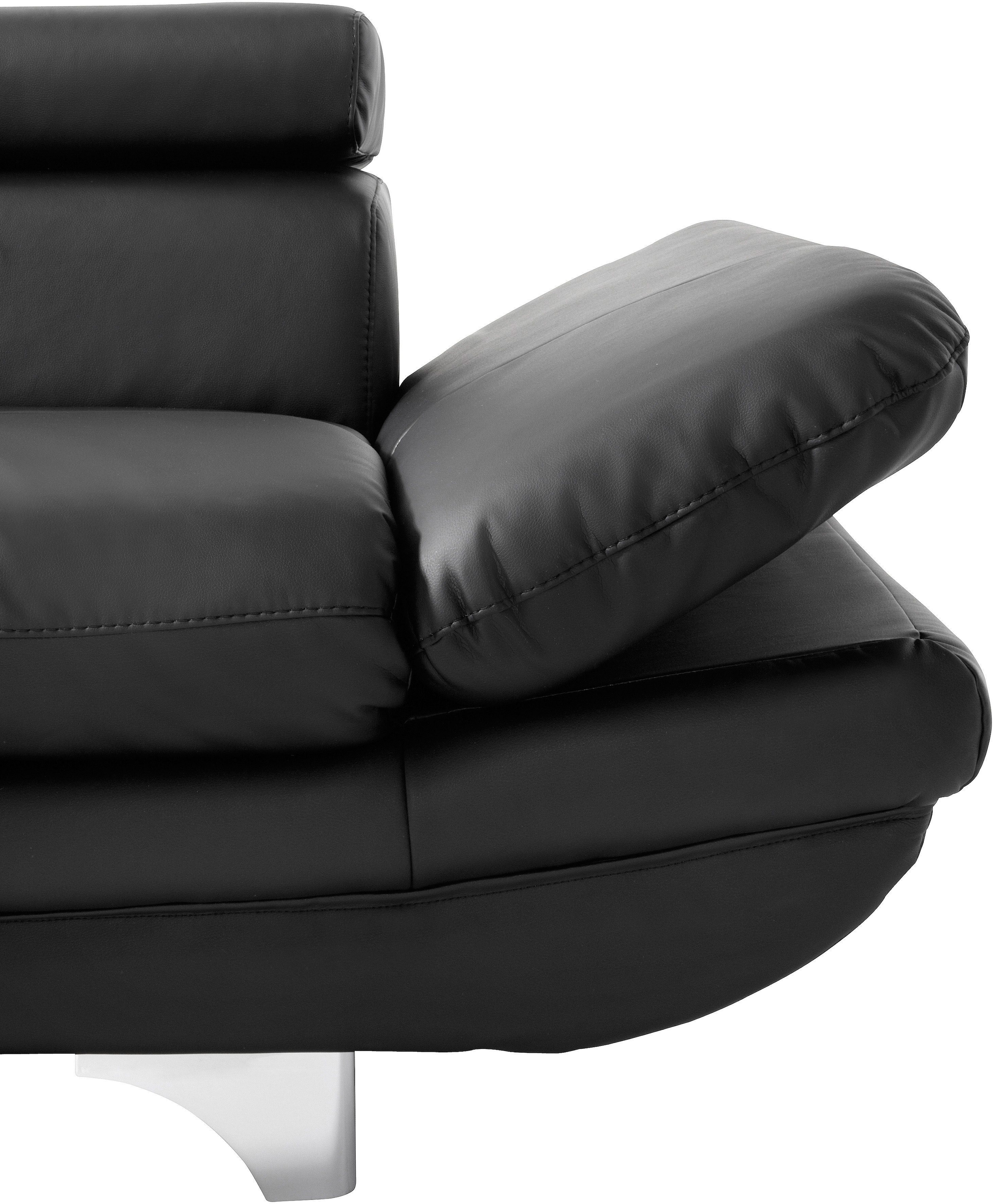 COTTA Ensemble rembourré »Enterprise« Set,  Set bestehend aus: 2-Sitzer mit Kopfteilverstellung & Hocker