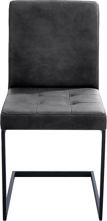 K+W Komfort & Wohnen Chaise de salle à manger »Freischwinger« () 1 cuisChâssis cantilever en tube carré noir, grand confort d'assise