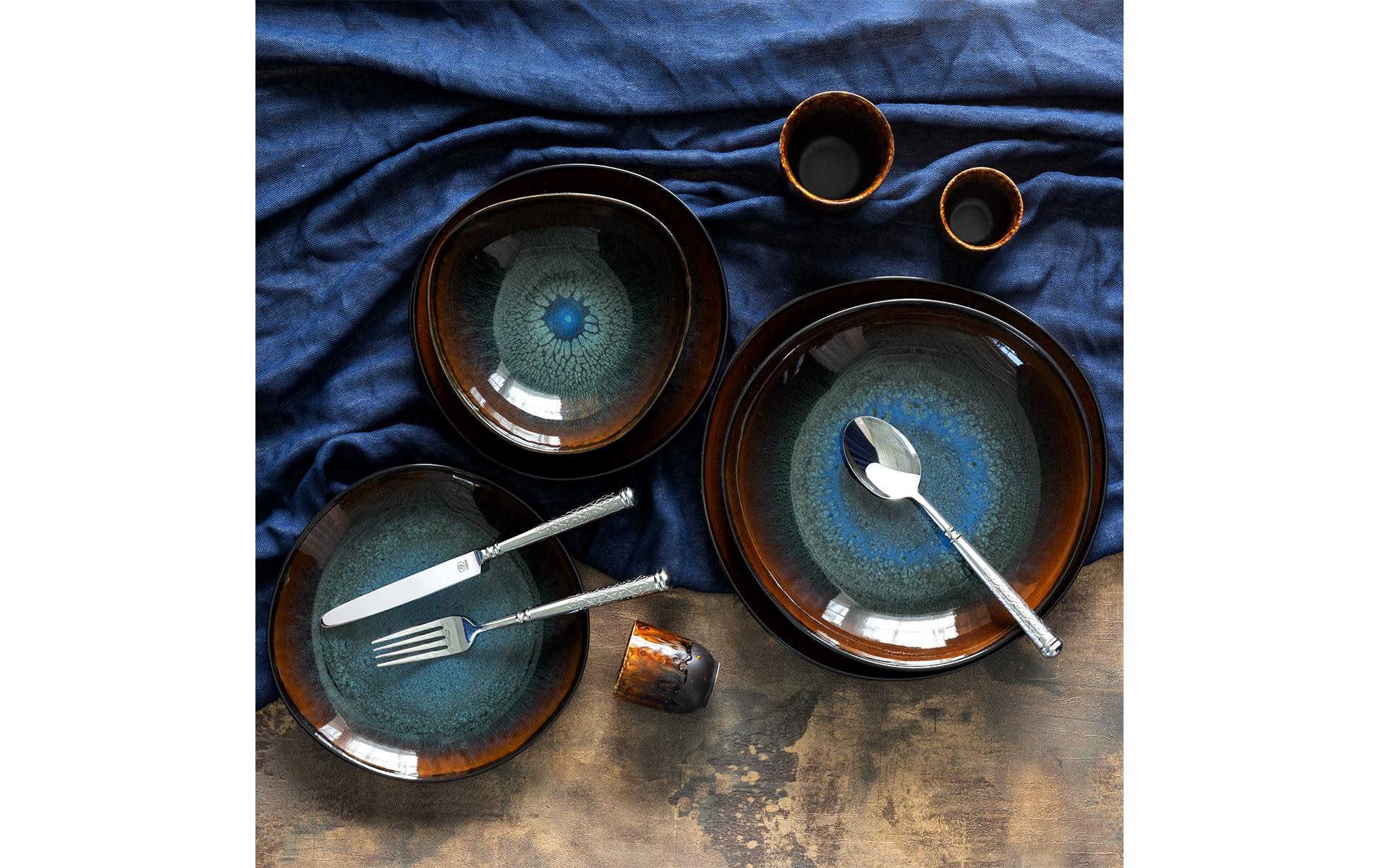   Assiette plate »Lunasol Elements Amber Eye Organic 12-tlg.« Teller-Set