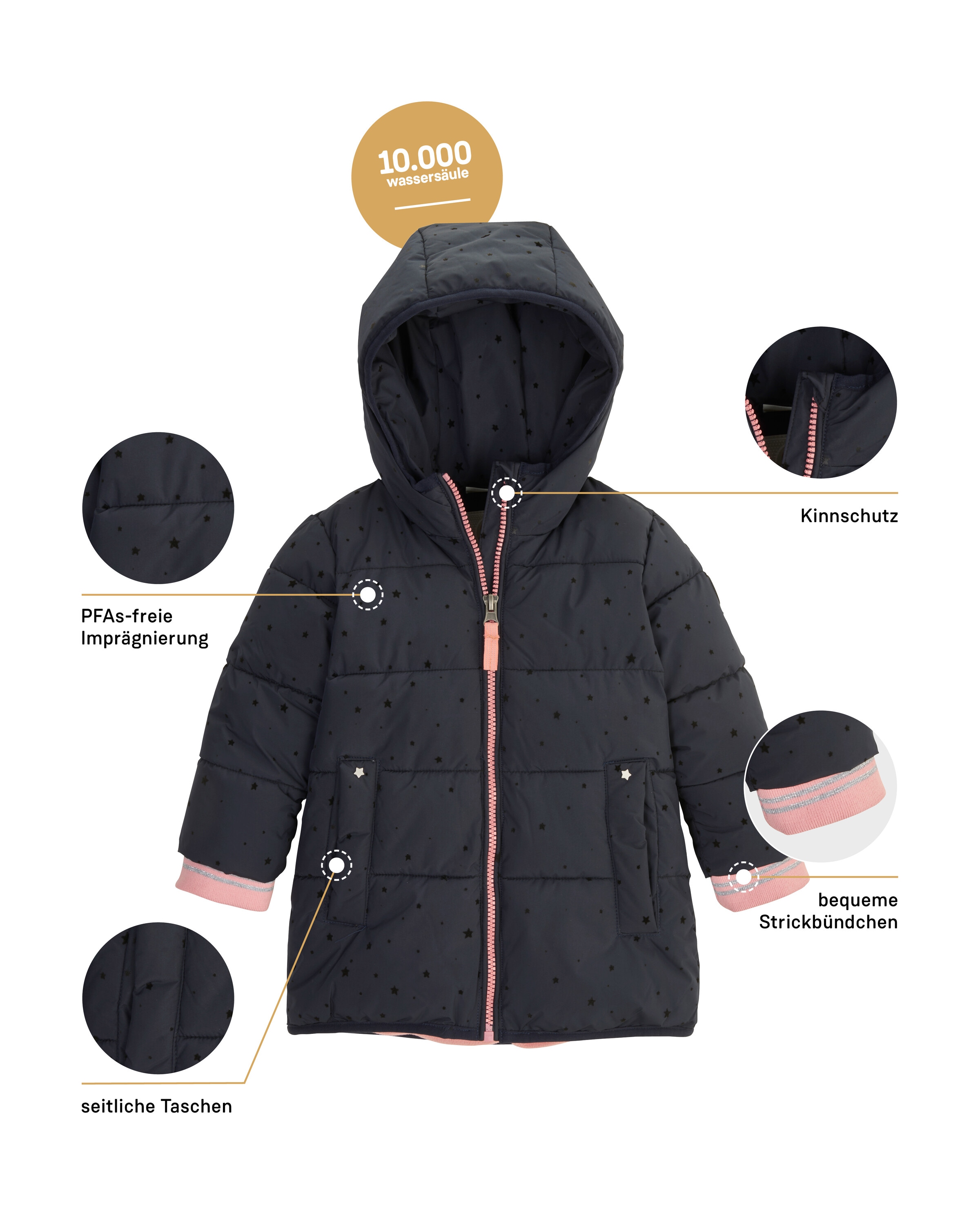 first instinct by killtec Steppmantel »FIOW 16 MNS QLTD CT« Steppmantel mit Kapuze, 10.000 mm Wassersäule, reflektierend