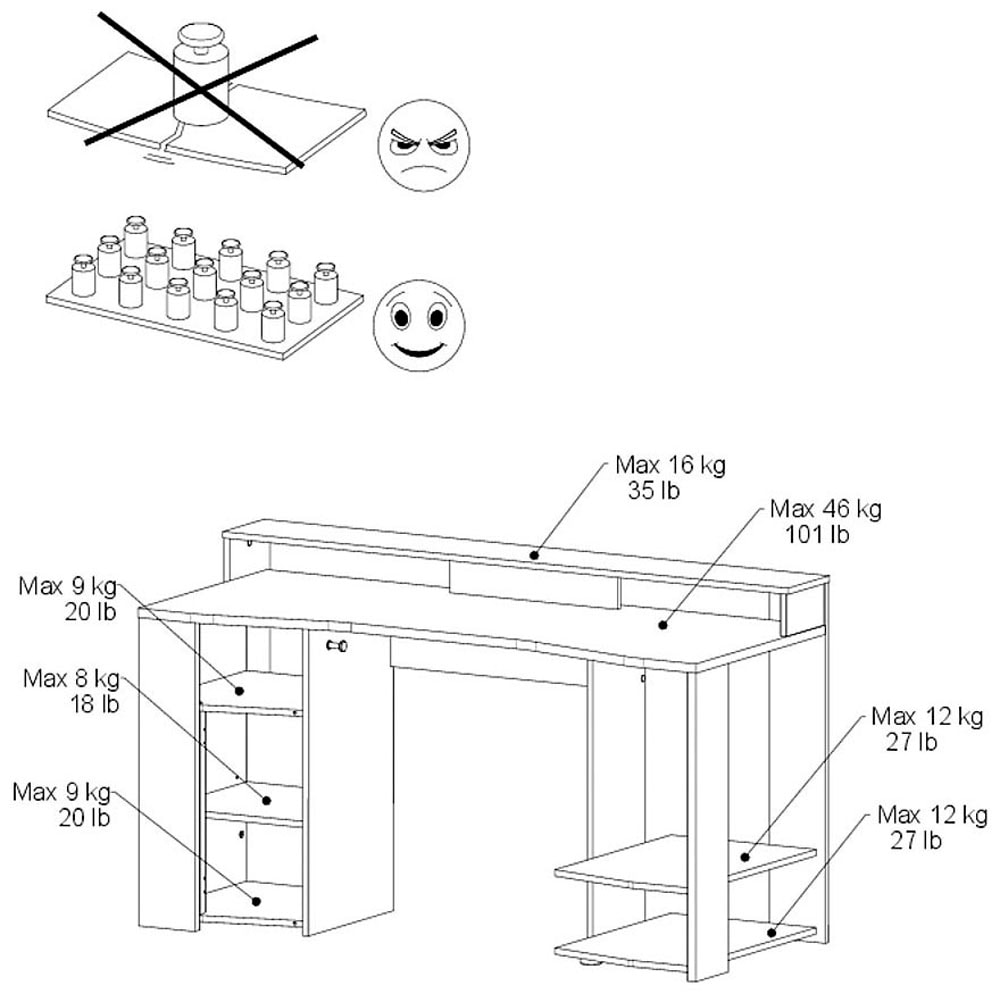 Parisot Table de gaming »Meta 1« Set, 2 cuis tlg.