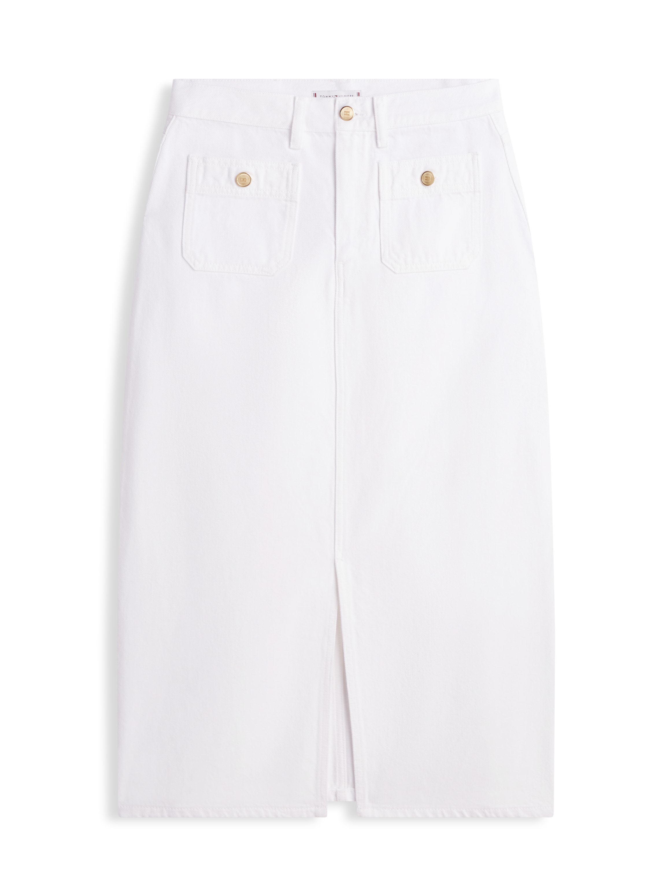 Tommy Hilfiger Bleistiftrock »DNM WHITE MIDI STRAIGHT SKIRT HW«