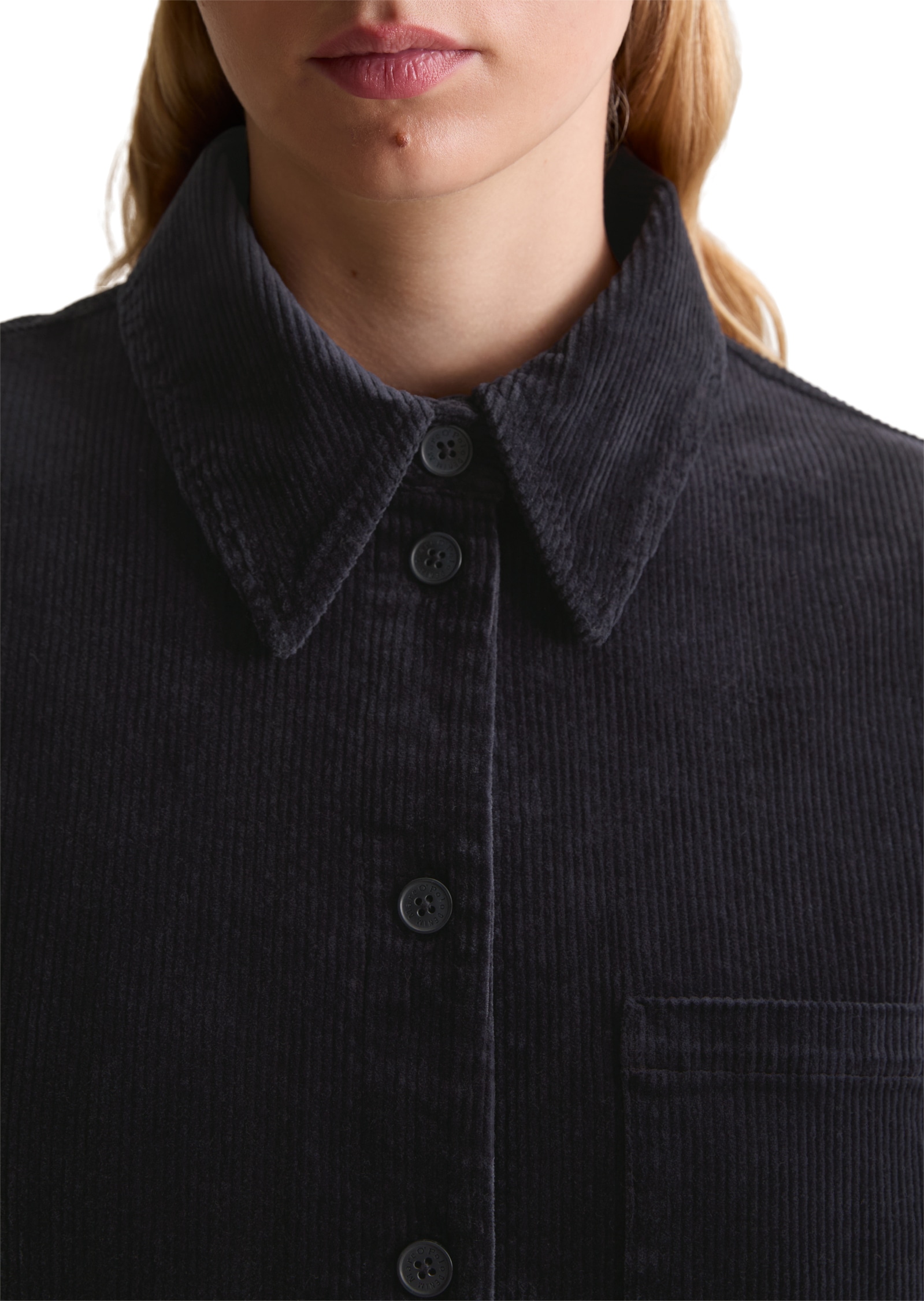 Marc O'Polo DENIM Blouse chemise aus mittelschwerem Cord-Stretch, relaxed fit