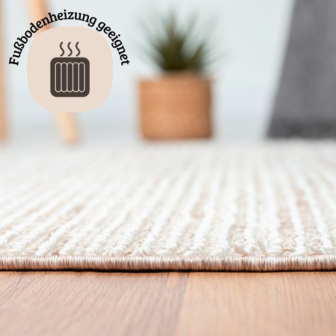 GOODproduct Teppich »Vals« rund 7 mm Höhe Uni Farben, meliert, Sisal-Optik, auch in rechteckig erhältlich