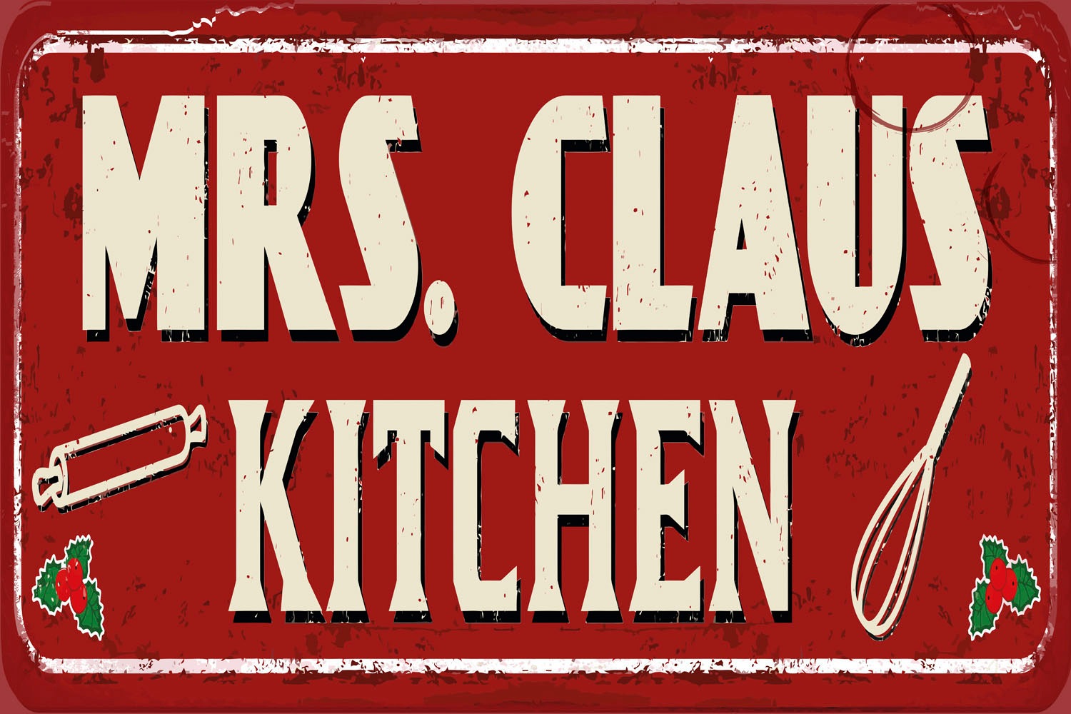 queence Tableau métallique »Mrs. Claus Kitchen« 1 cuis tlg. Stahlschilder