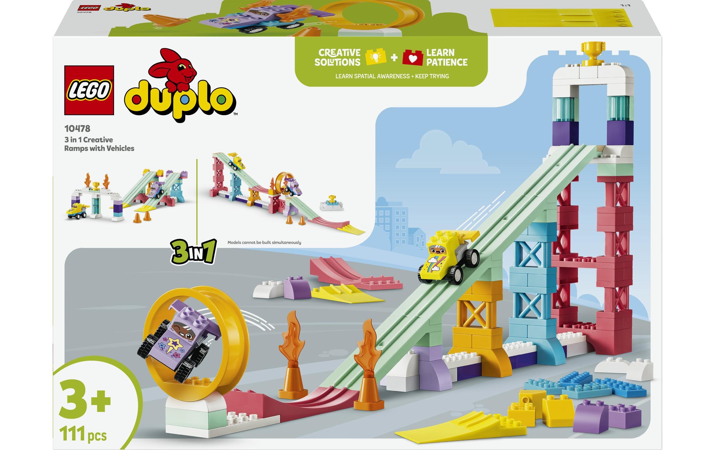 LEGO® Pions de construction »Kreative Sprungschanzen mit kleinen Flitzern 3-in-1-Set (10478)« LEGO DUPLO Town; Fabriqué en Europe