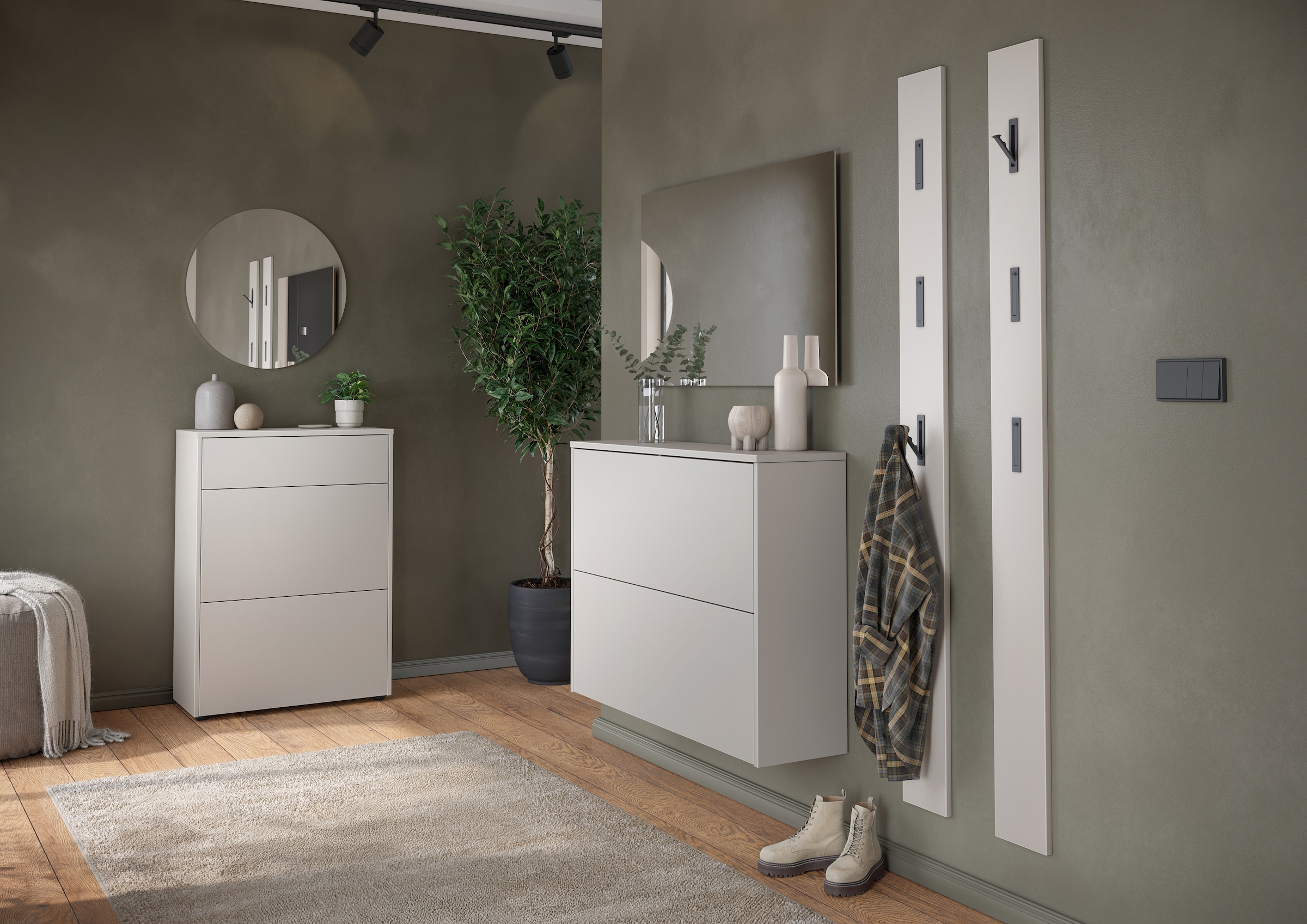 GERMANIA Armoire à chaussures »Binetto« 1 cuis tlg. Schuhschrank mit einer Schublade, zwei Klappen und Push-to-open Tech.