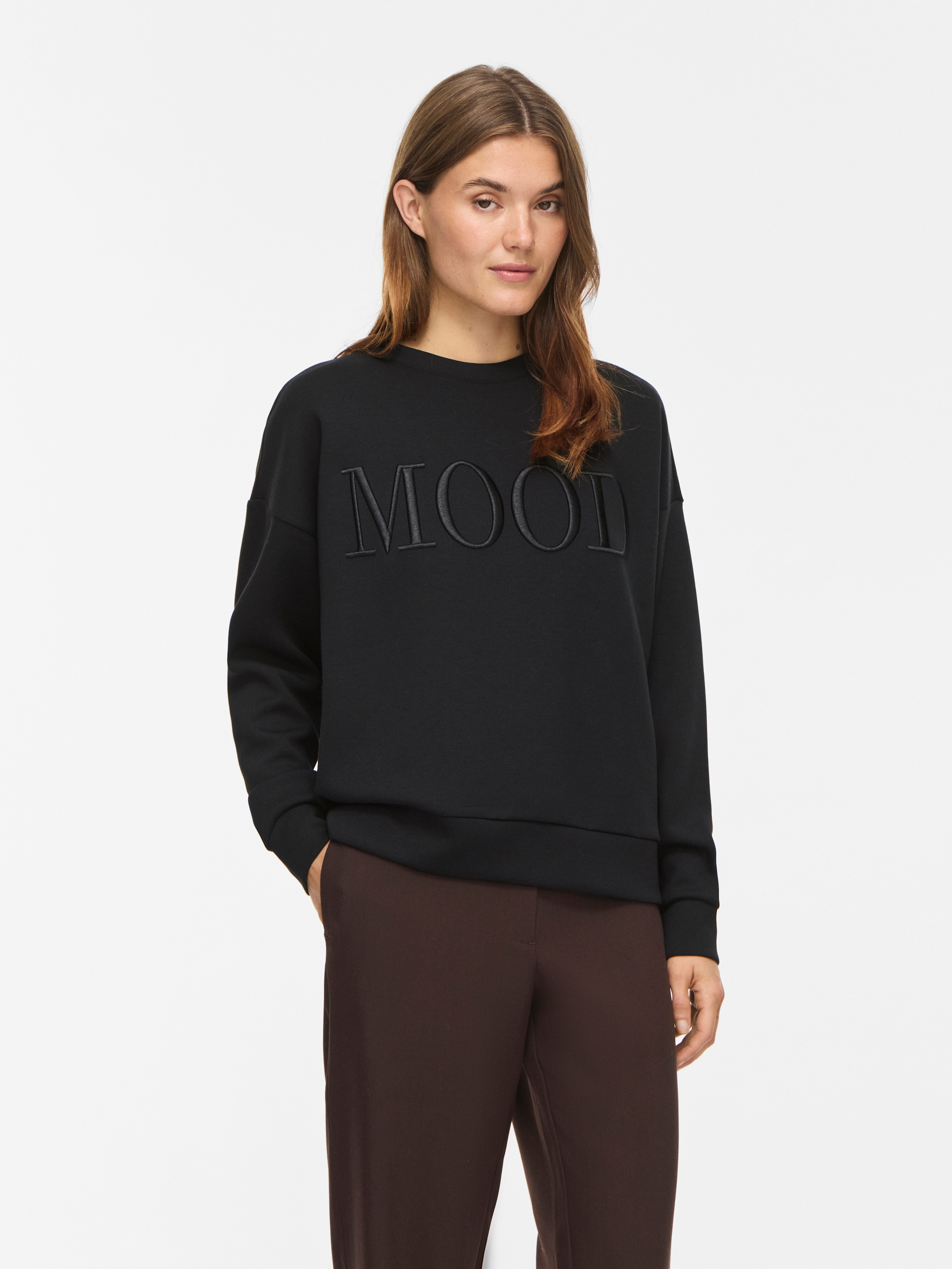 Vila Pull »VIREFLECT MOOD EMB L/S SWEAT TOP/R/3«, mélange de matières, coupe ample
