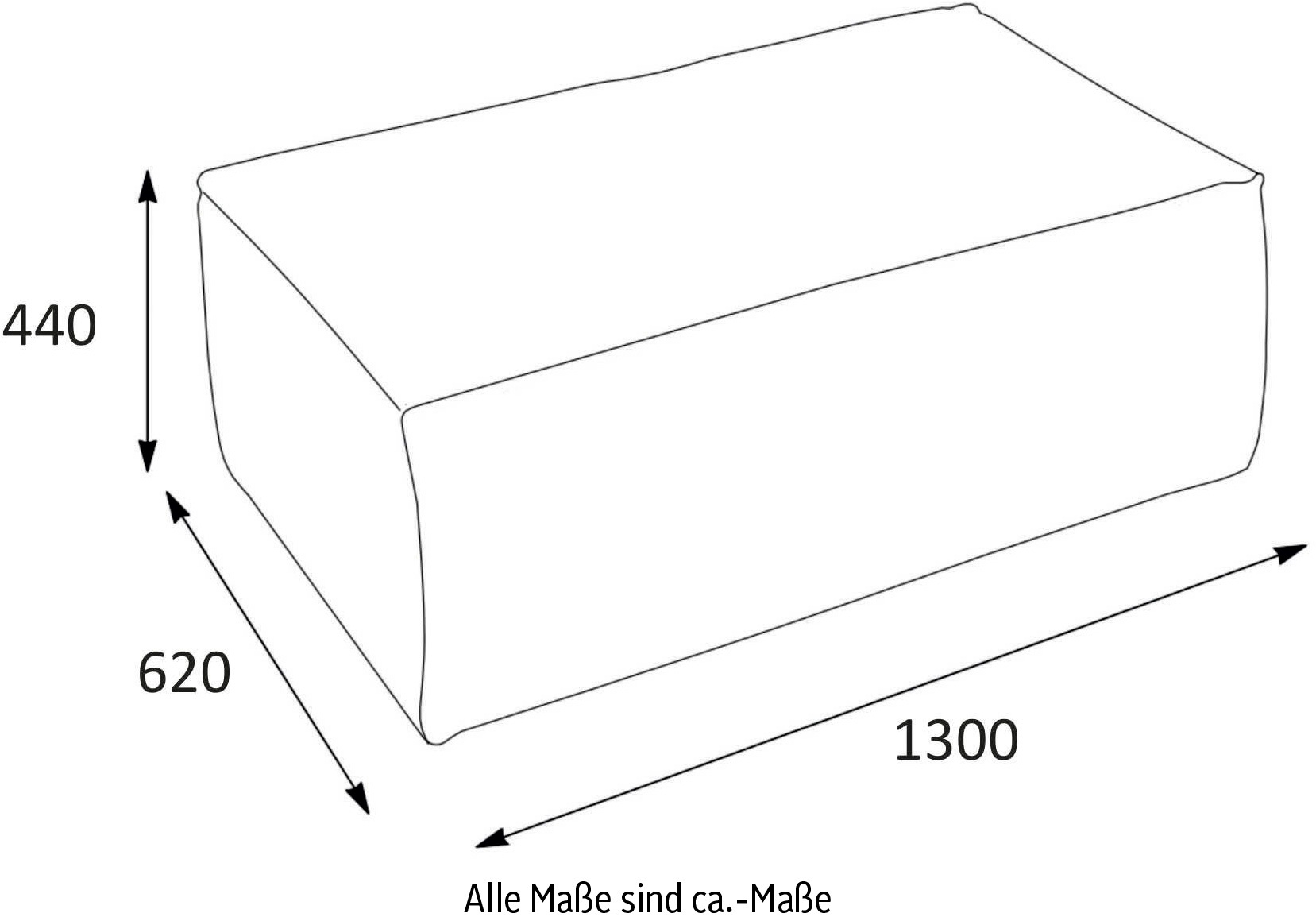 LeGer Home by Lena Gercke Hocker »PIARA, Polsterhocker mit Kedernaht, Cord, Leinenoptik o. Strukturstoff« zur Serie PIARA, rechteckig, schwarze Füsse, bequemer Sitzkomfort
