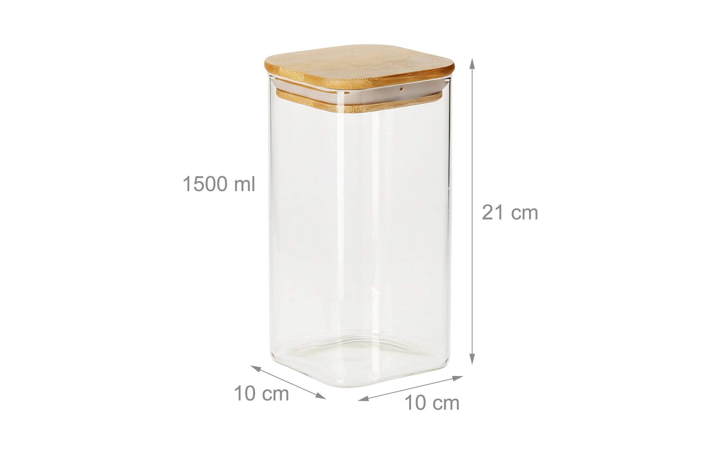relaxdays Bocal à provisions »1,5 l« compatible lave-vaisselle