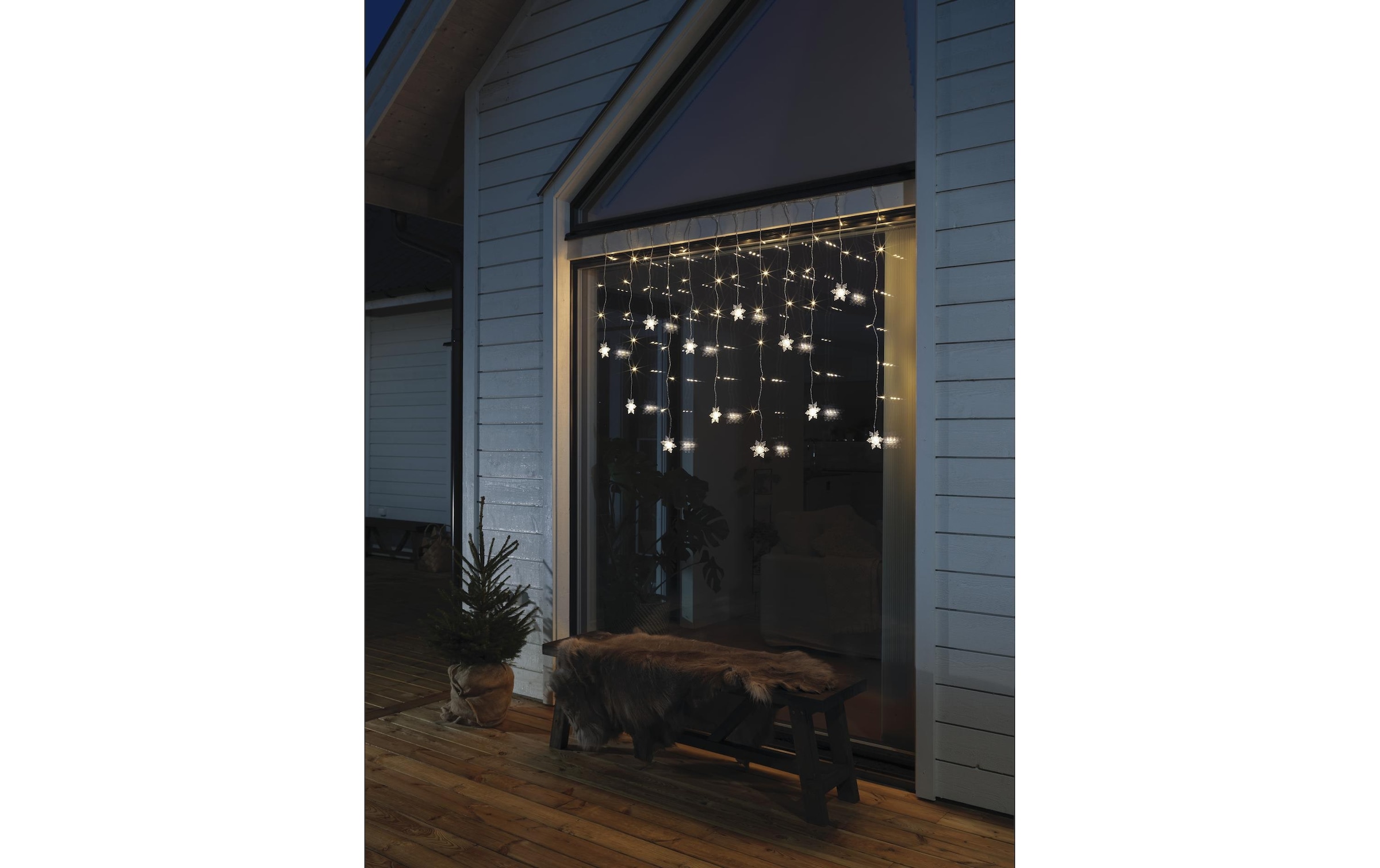 KONSTSMIDE LED-Lichtervorhang »Schneeflocken 60 LED 45017 m Outdoor« 60 Stk.-flammig