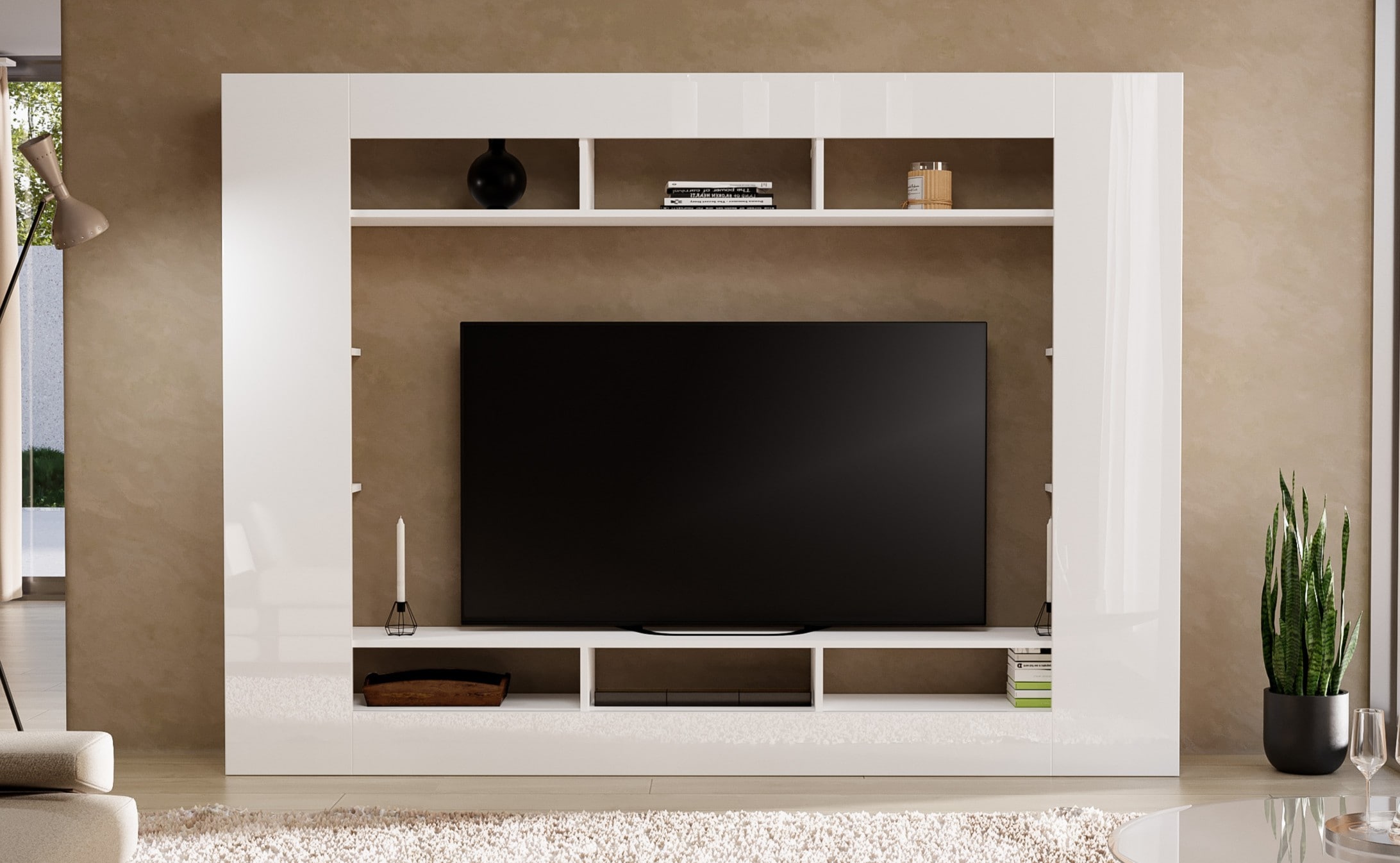GOODproduct Meuble mural »SPEED, TV-Wand, hochglanz lackiert,ideal für TV-Geräte bis zu 65 Zoll« 1 cuis tlg.