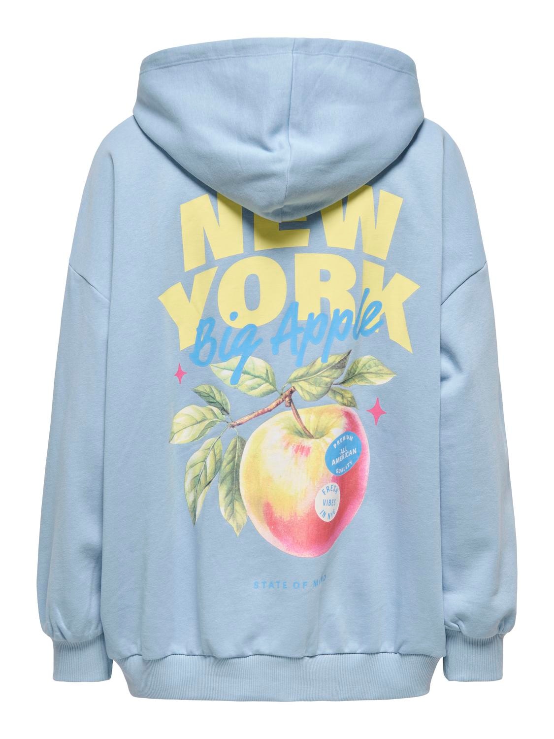 ONLY Sweat-shirt »ONLELO L/S PRINT HOOD BOX SWT«, Baumwollmischung, regular fit
