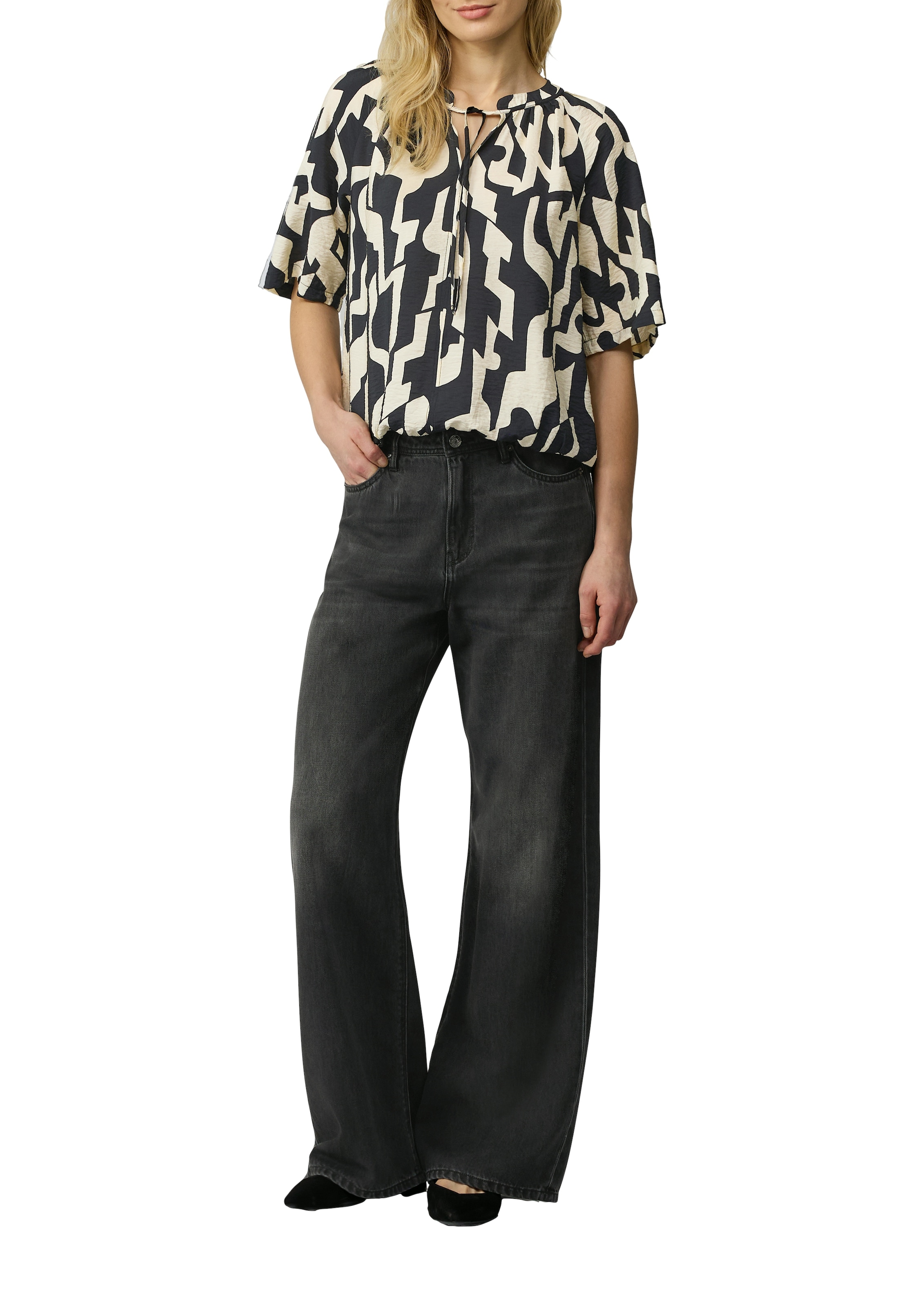 s.Oliver Kurzarmbluse , mit All-Over Print
