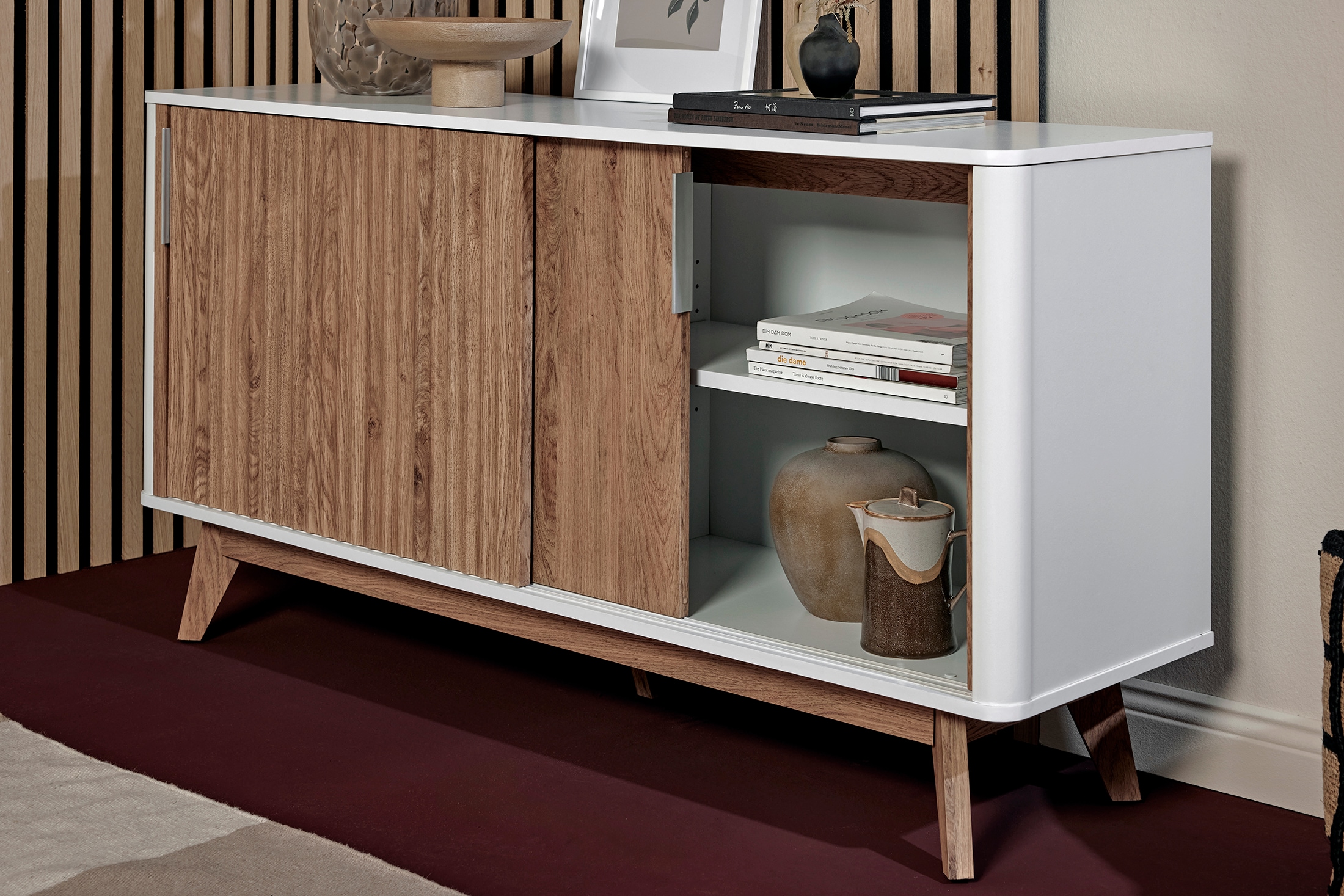 Jahnke Buffet »WAVE SBS 145« 1 cuis tlg. style rétro, avec 2 portes coulissantes, env. 148 cm