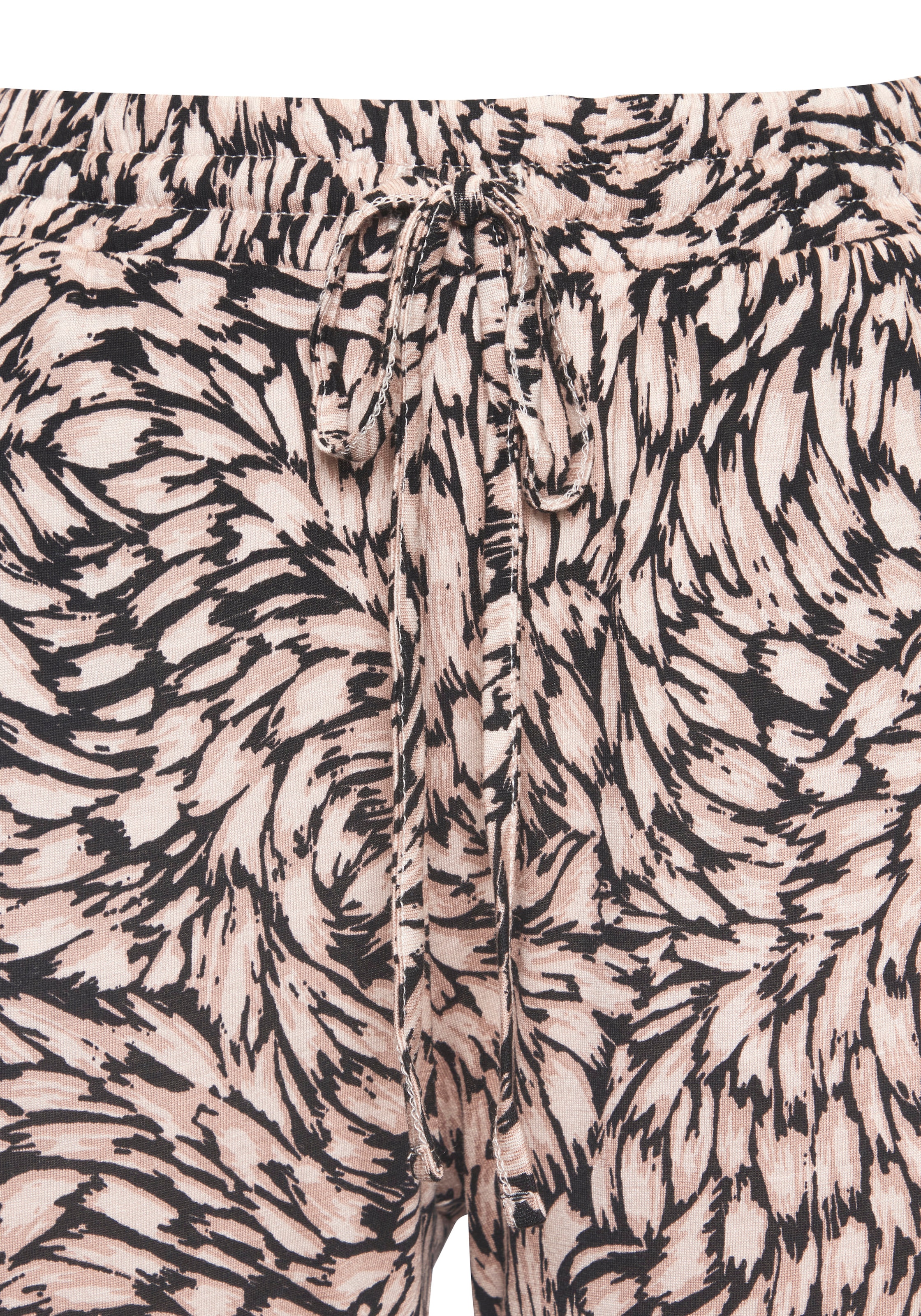 Buffalo Pantalon en jersey  mit Alloverprint, sommerliche Schlupfhose mit Taschen, Strandhose