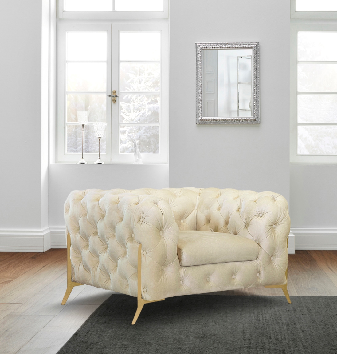 Home affaire Chesterfield-Sessel »Amaury Sessel« aufwändige Knopfheftung, moderne Chesterfield Optik, Fussfarbe wählbar
