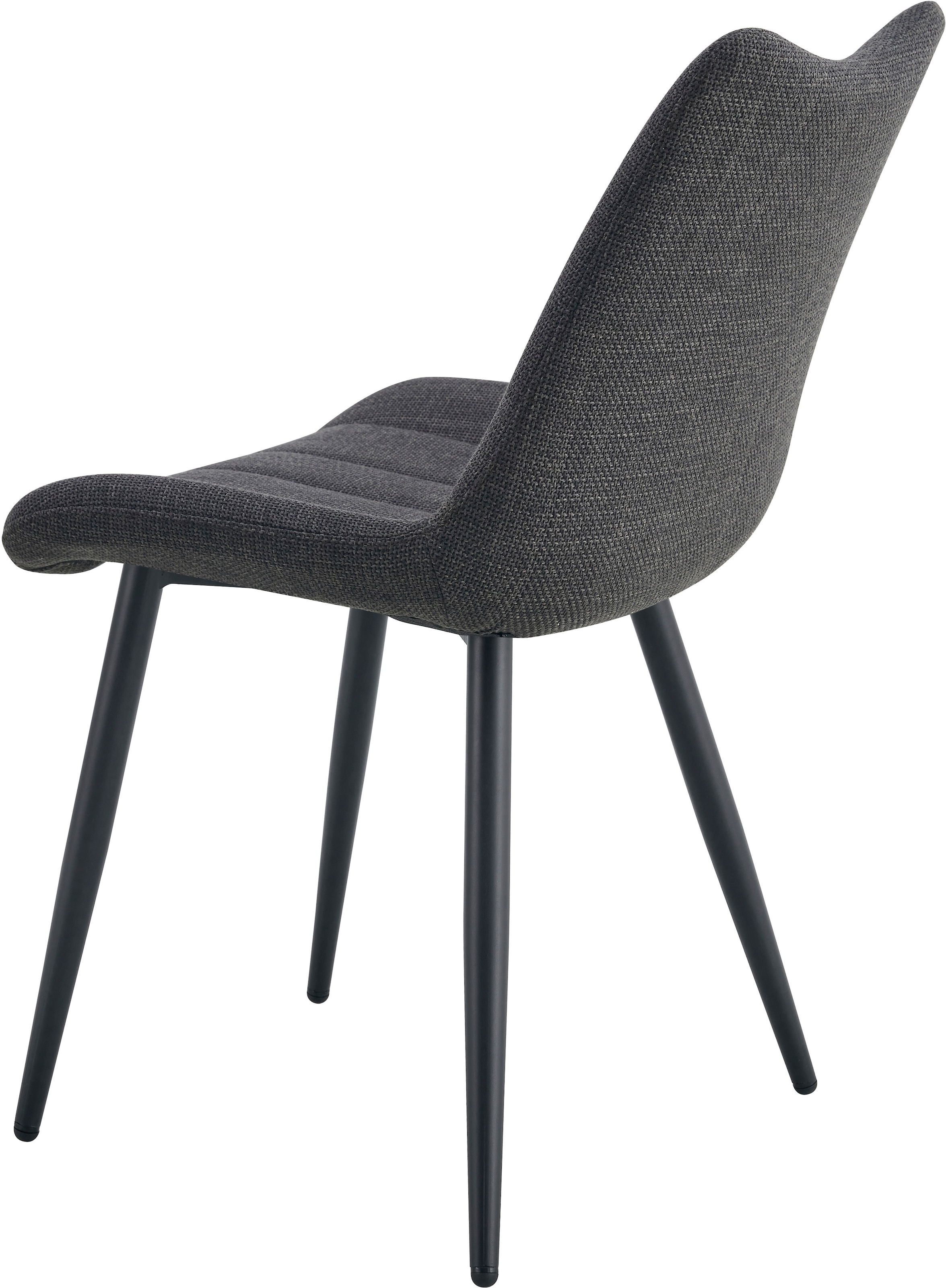 Home affaire Chaise de salle à manger »DAWSON, 2er Set, mit Metallgestell in matt schwarz« (Set) 2 cuisin verschiedenen Farben, Belsatbarkeit pro Stuhl 120 kg, mit Griffloch