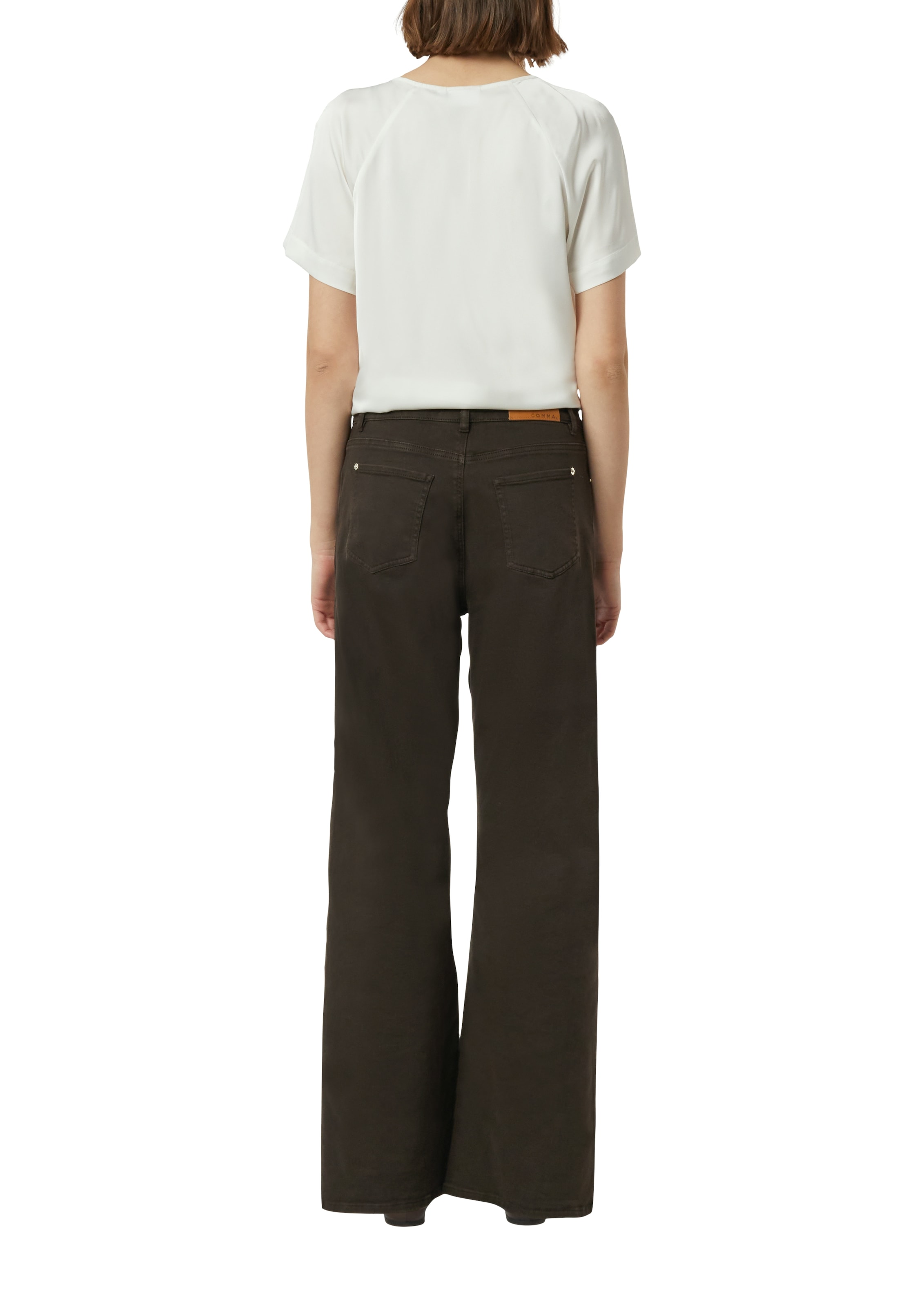 Comma Shirtbluse Sommer-Bluse mit gerafftem Kragen und Cut-out