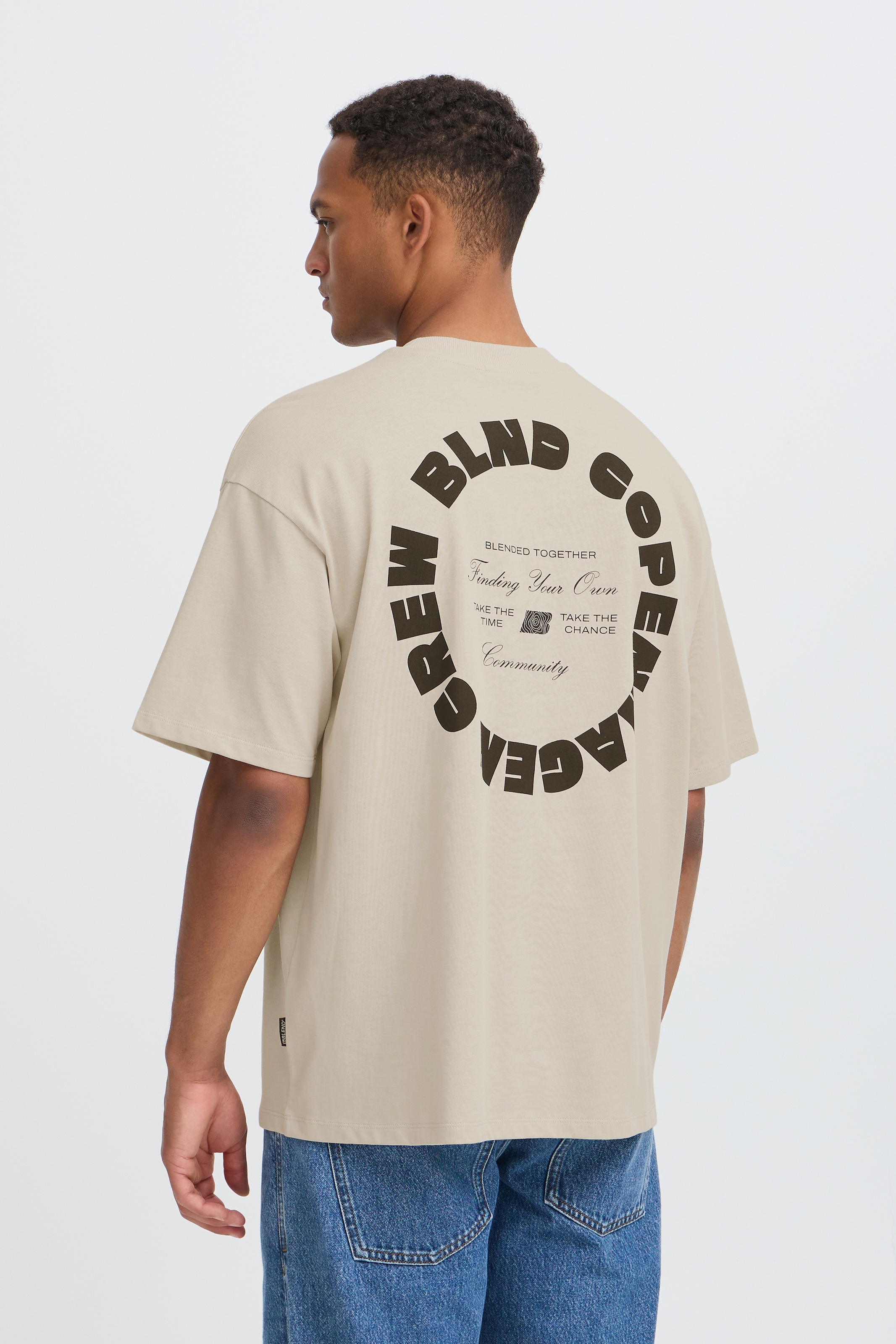 Blend Rundhalsshirt »BHLUCIUS S/S WASH PRINT TEE« Baumwolle, relaxed fit