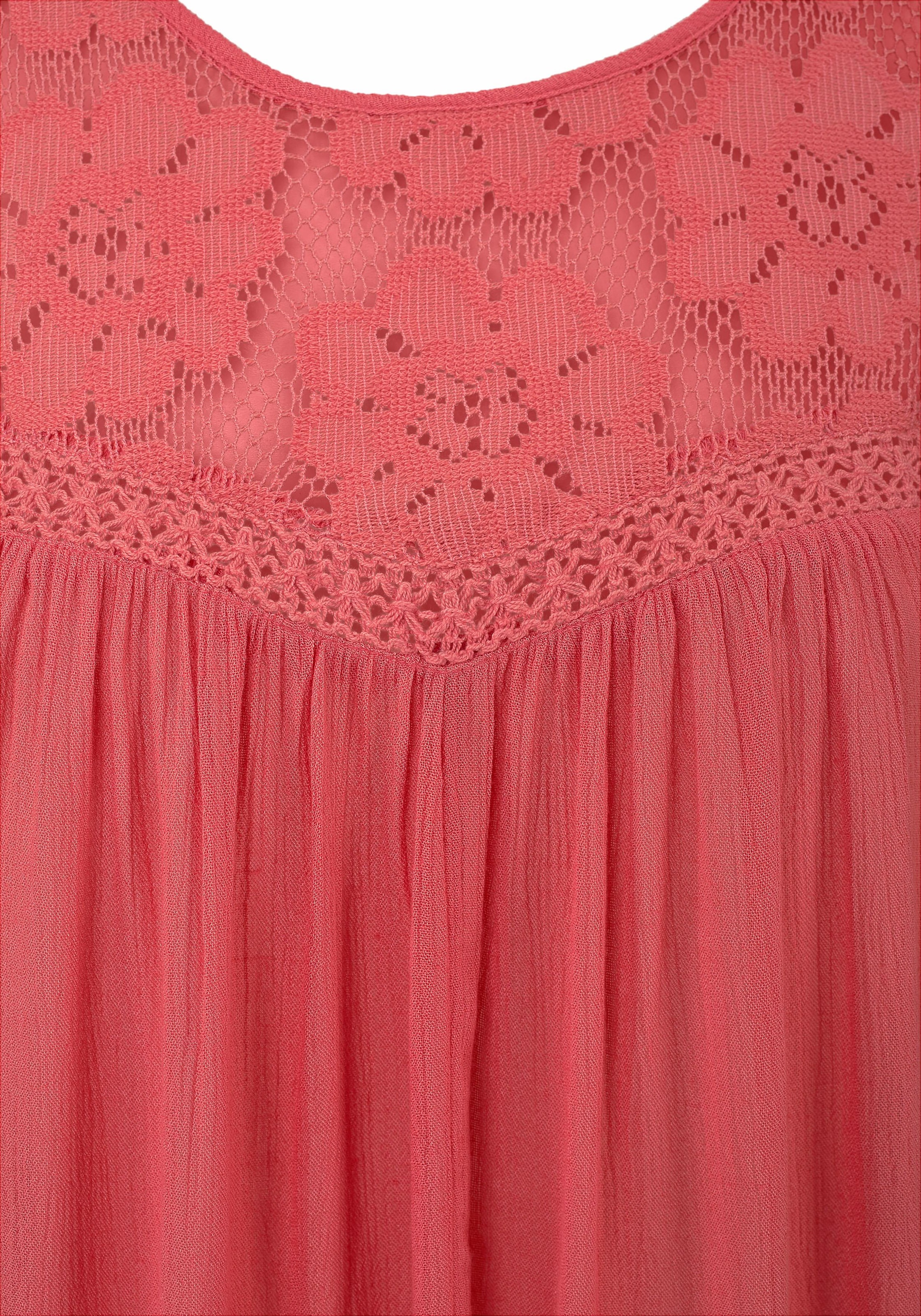 Buffalo Crepebluse mit Spitzeneinsatz, Blusentop, Boho-Style