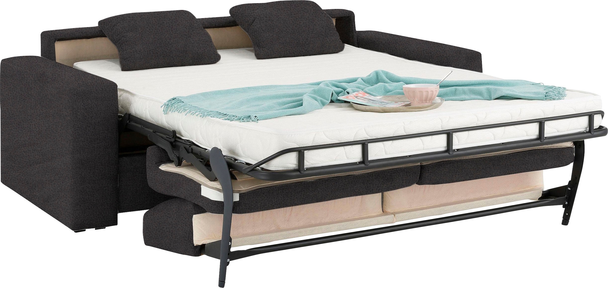 Home affaire Canapé-lit »Roma  Matratzenhöhe 14 cm« Dauerschlaffunktion, mit Unterfederung, Lattenrost, Matratze