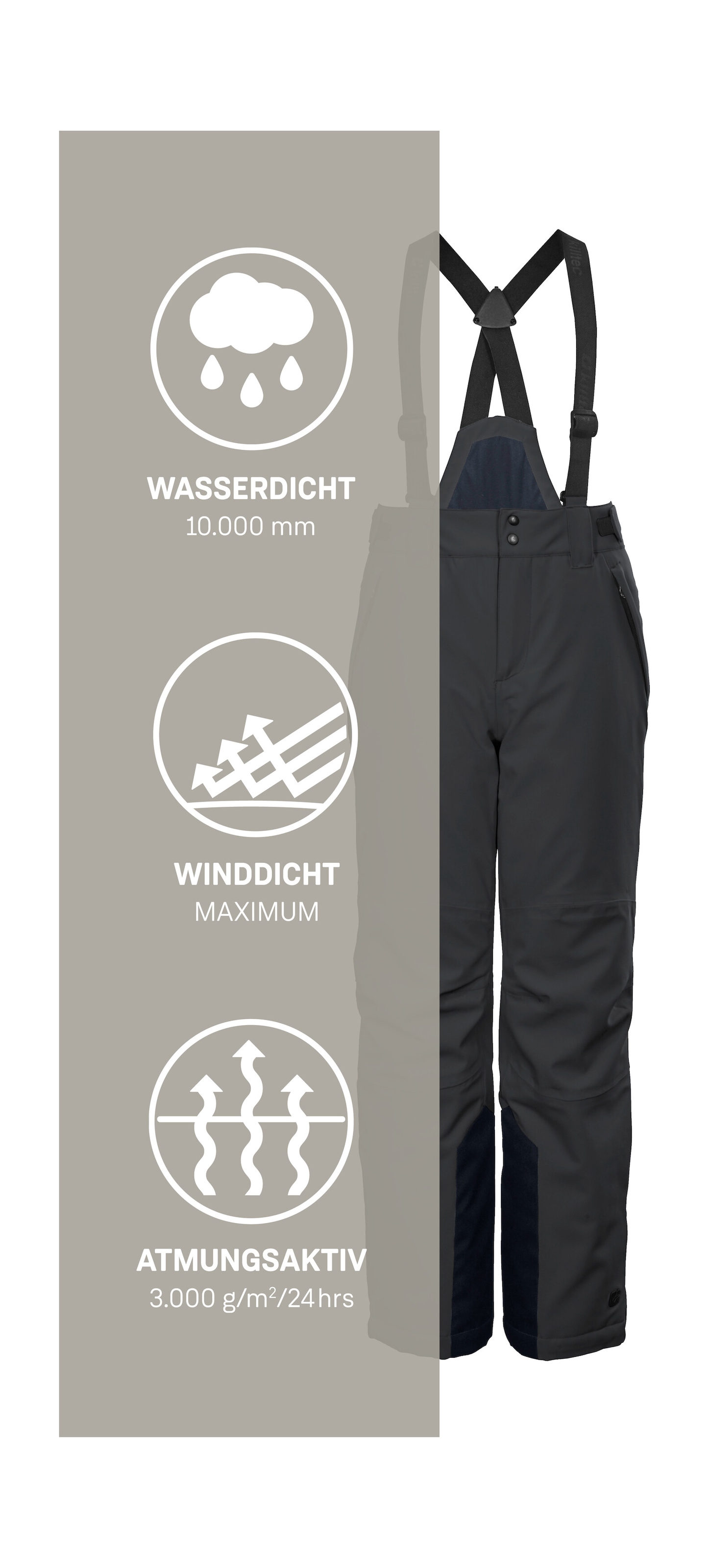 Killtec Skihose »KSW 79 BYS SKI PNTS«  Wasserdichte, atmungsaktive Skihose mit abnehmbarem Latz und Stauraum