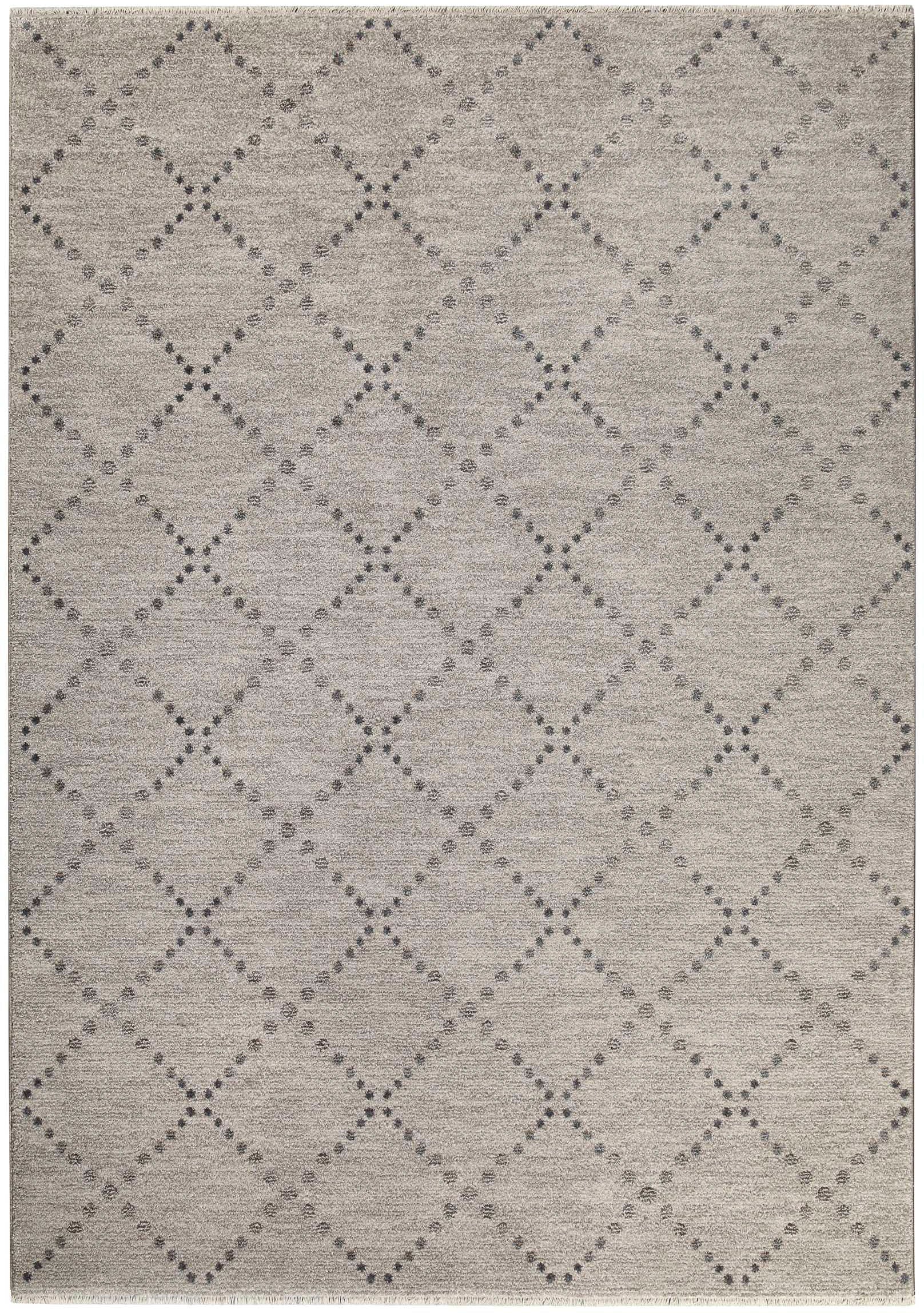 GOODproduct Teppich »Thoren« rechteckig 12 mm Höhe weicher Kurzflor, Rautenmuster mit Fransen, Wohnzimmer, Schlafzimmer