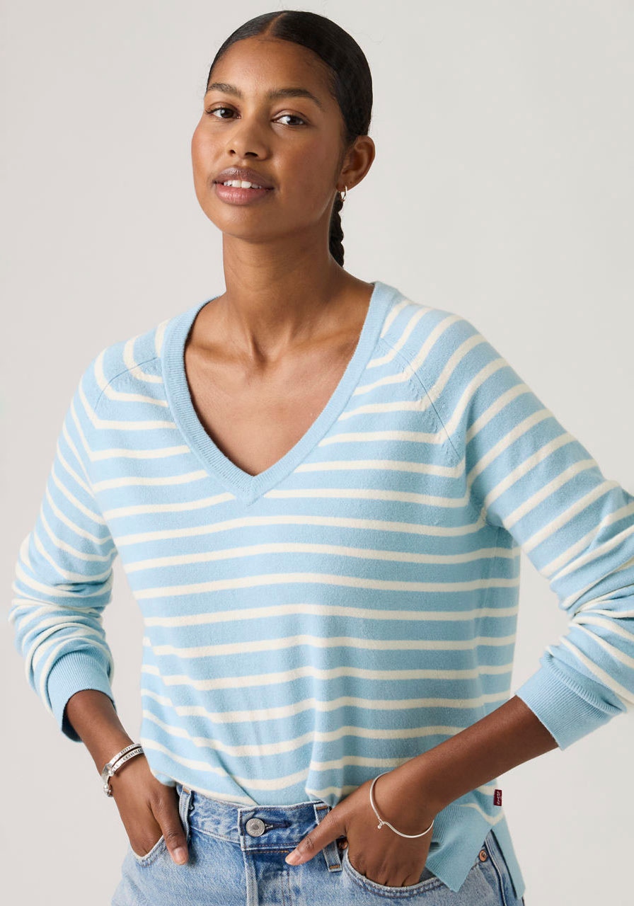 Levi's® V-Ausschnitt-Pullover »SUPER SOFT VNECK PULLOVER« im Bund beidseitig mit kurzem Schlitz