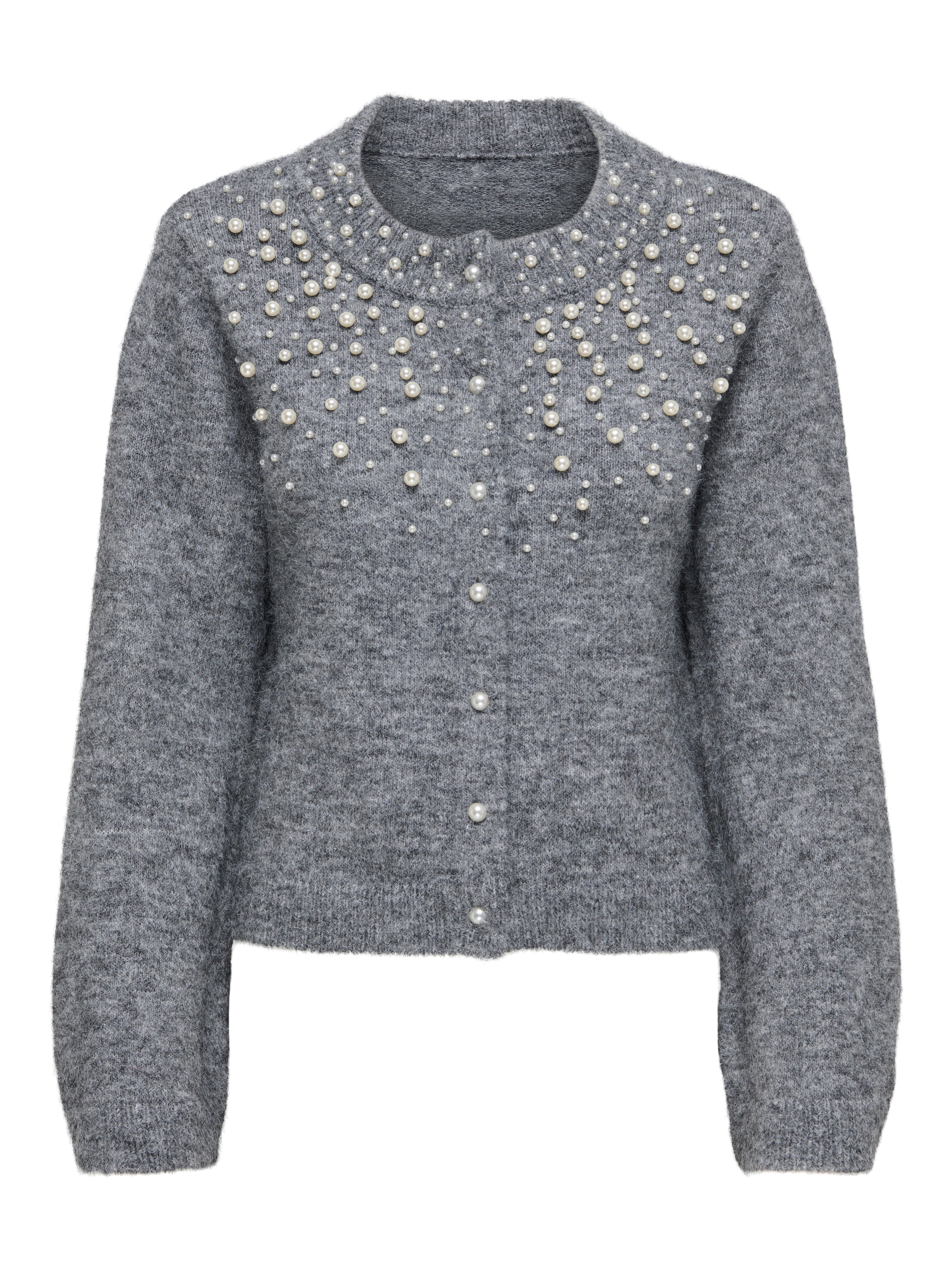 ONLY Veste en tricot »ONLMIGGIE LS O-NECK PEARL CARDIGA EX KNT« Materialmix, regular fit