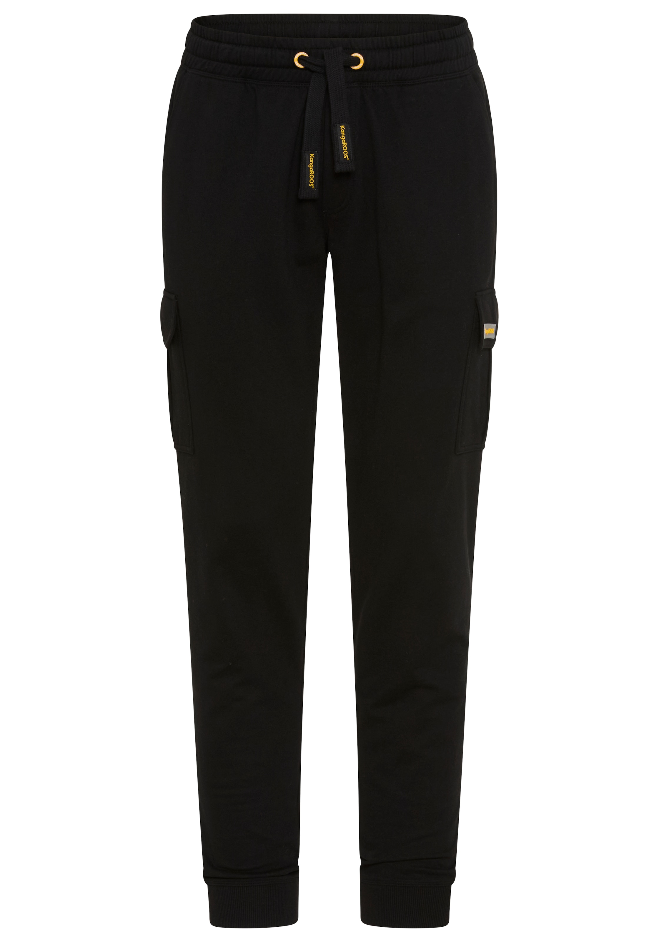 KangaROOS Pantalon de jogging  coupe droite, avec badge en application, aussi en grandes tailles